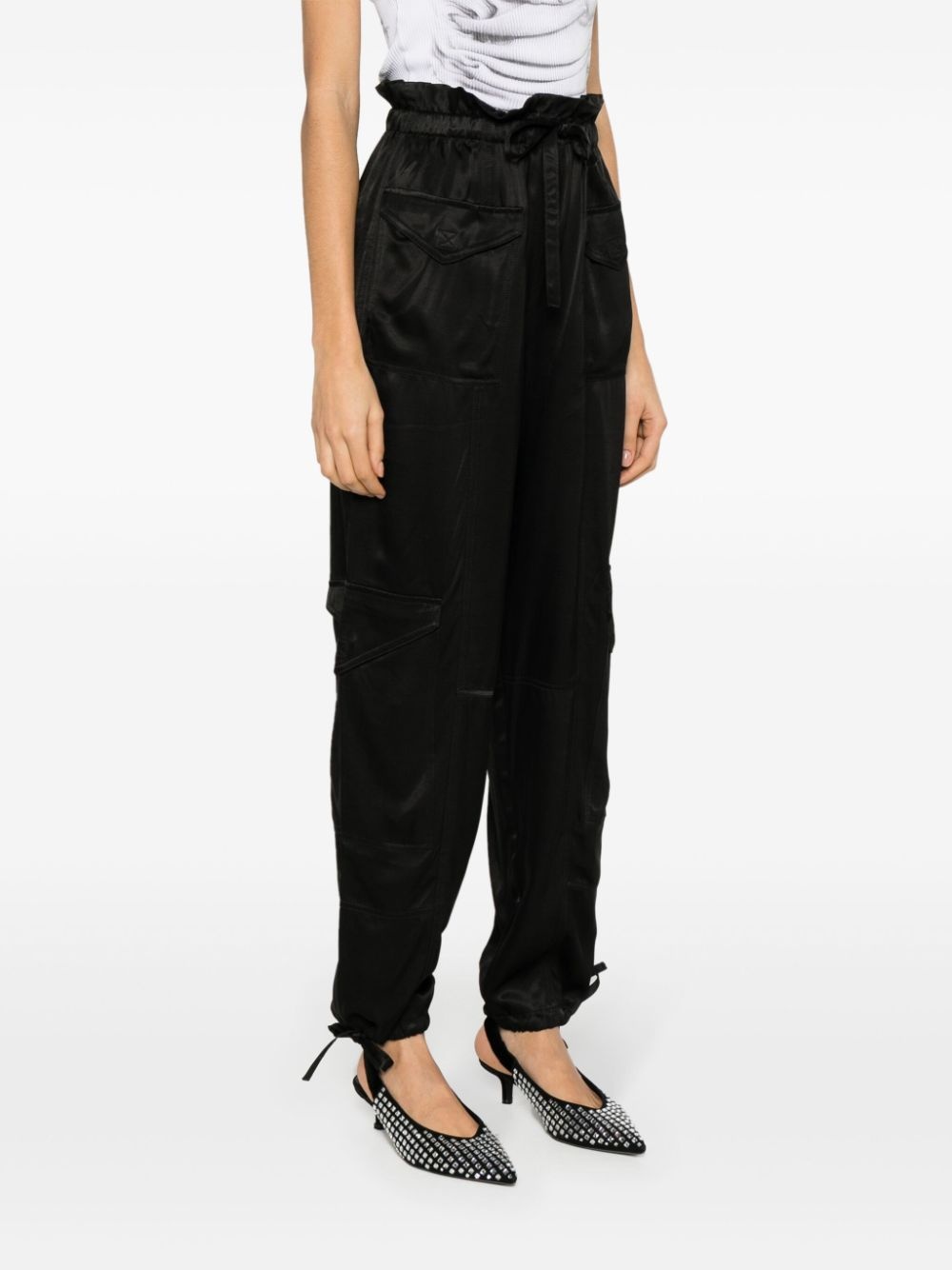 satin cargo trousers - 3