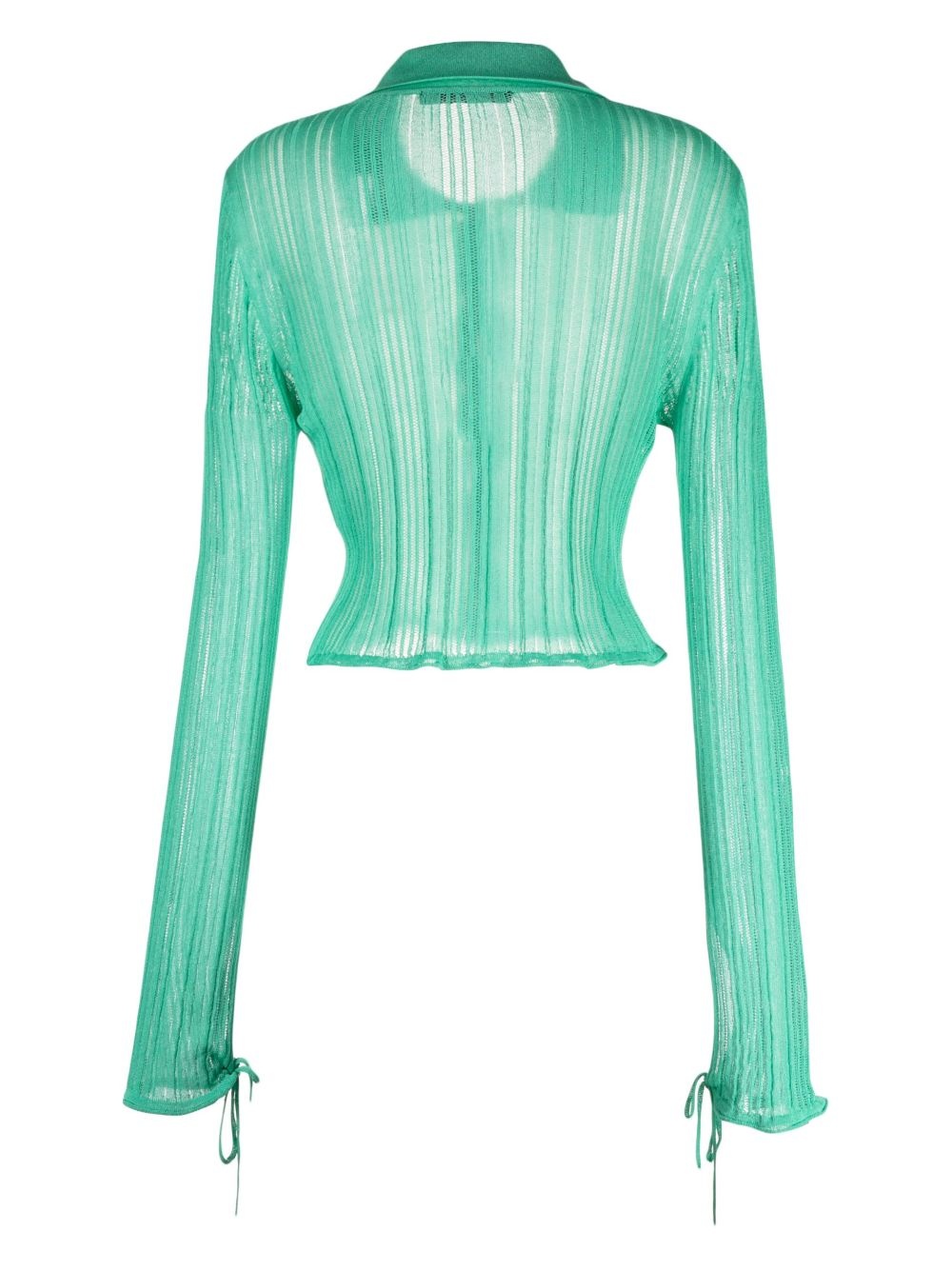 semi-sheer knitted cardigan - 2