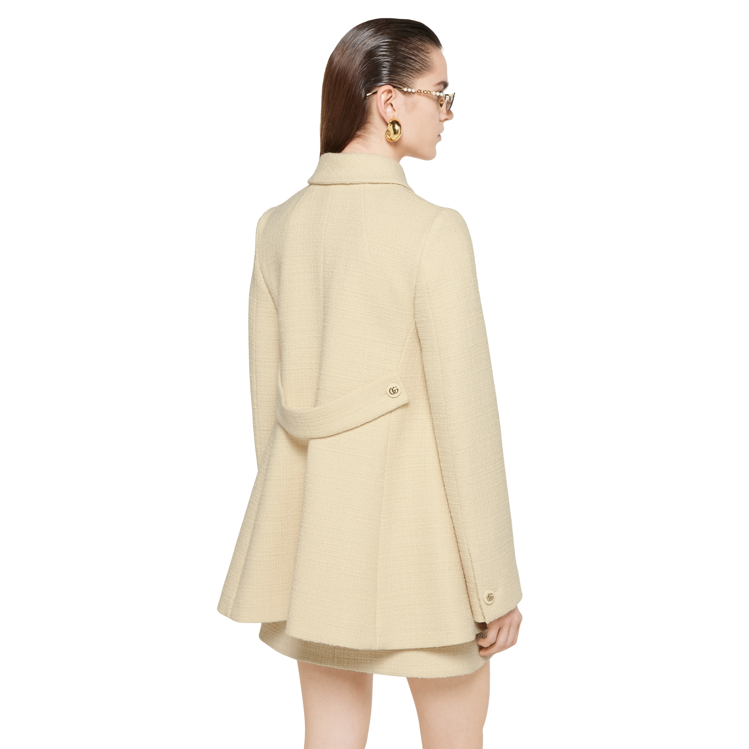 Textured wool tweed coat - 4