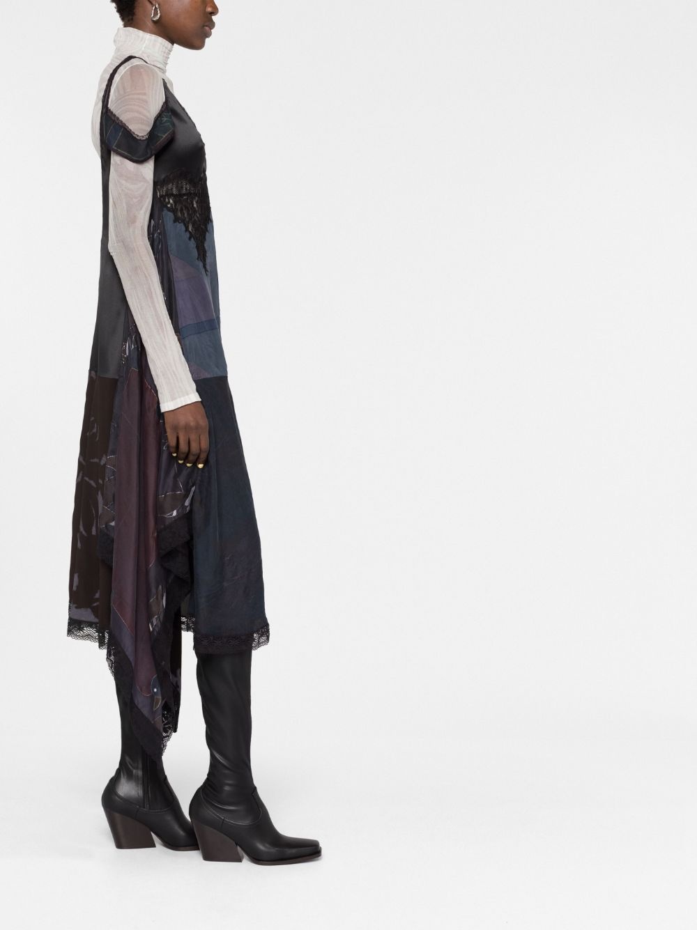 V-neck silk midi dress - 6