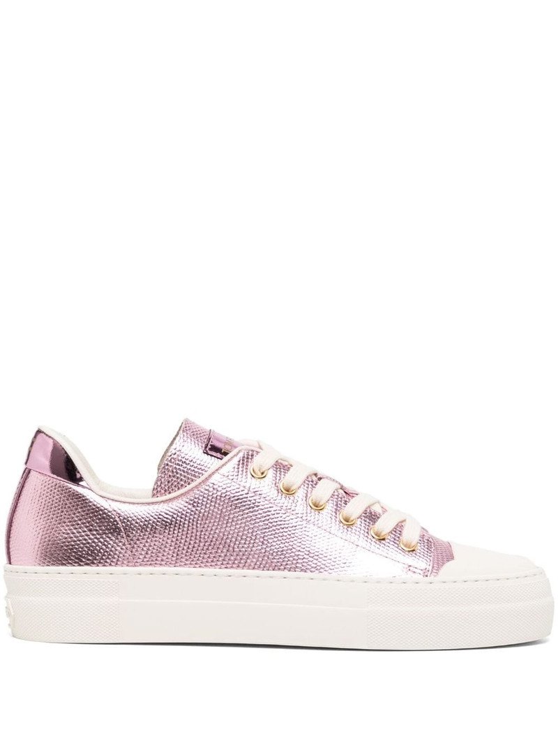 City metallic-finish sneakers 1