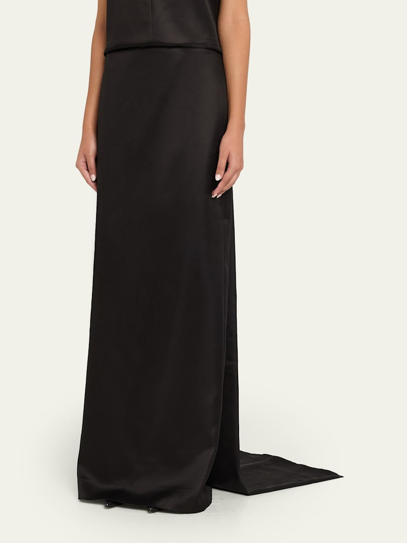 Monroe Wool-Silk Train Maxi Skirt 4
