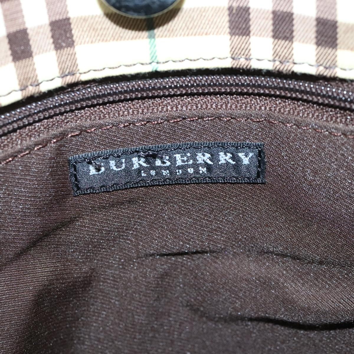 Burberry Nova Check Hand Bag Canvas Yellow Silver - 14