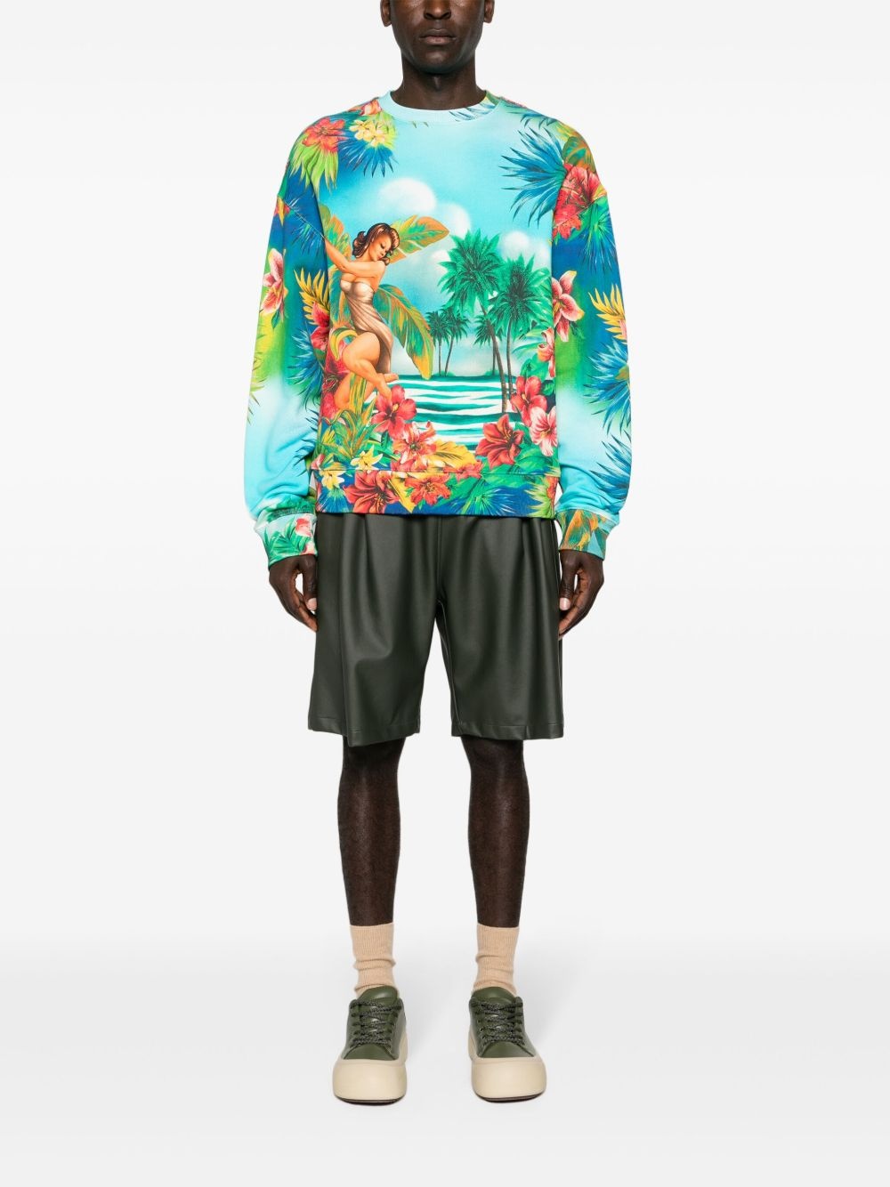 floral-print cotton sweatshirt - 2