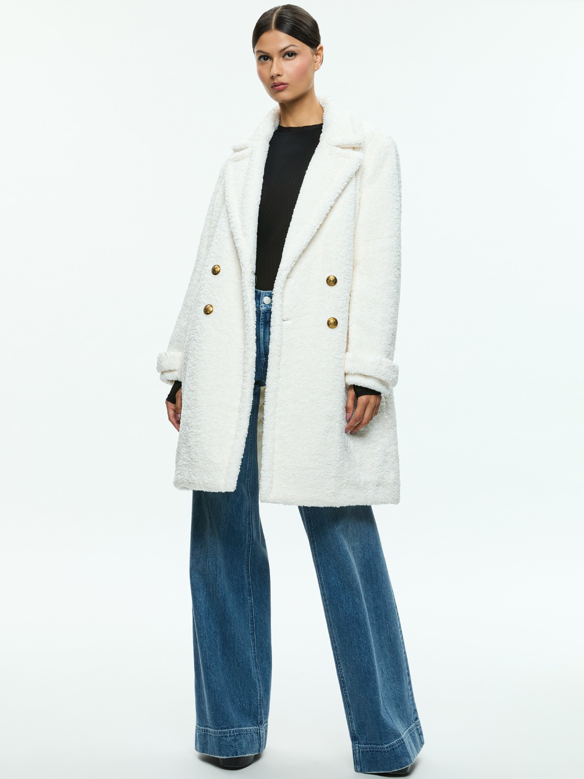 TOWNES DOUBLE BREASTED TEDDY PEACOAT - 2