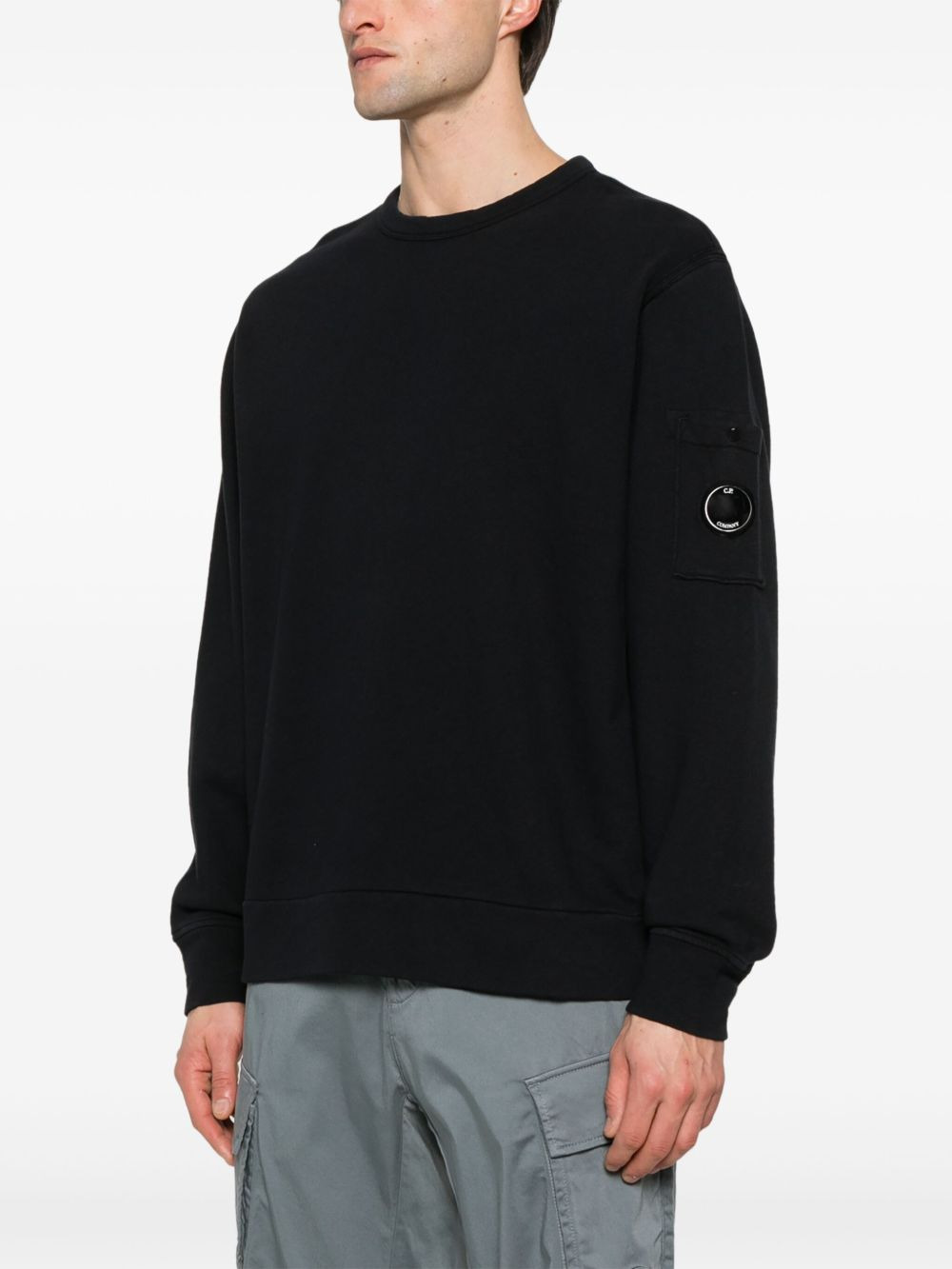 C.P. Company Men Logo Cotton Crewneck Sweatshirt - 4