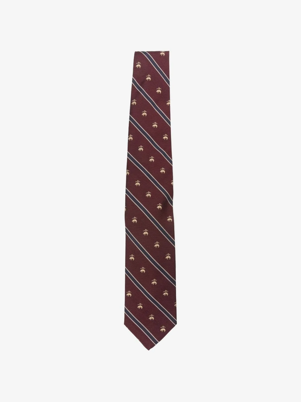 logo-embroidered striped tie - 1