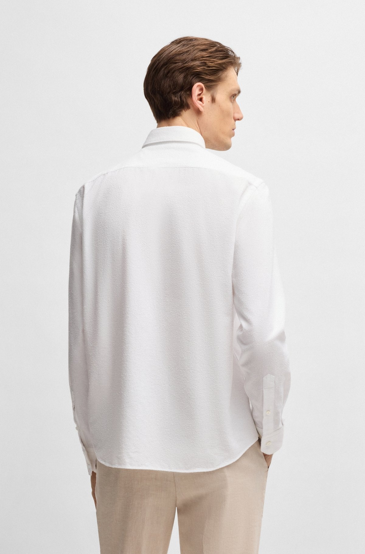 REGULAR-FIT SHIRT IN ITALIAN-MADE BOUCLÉ - 5