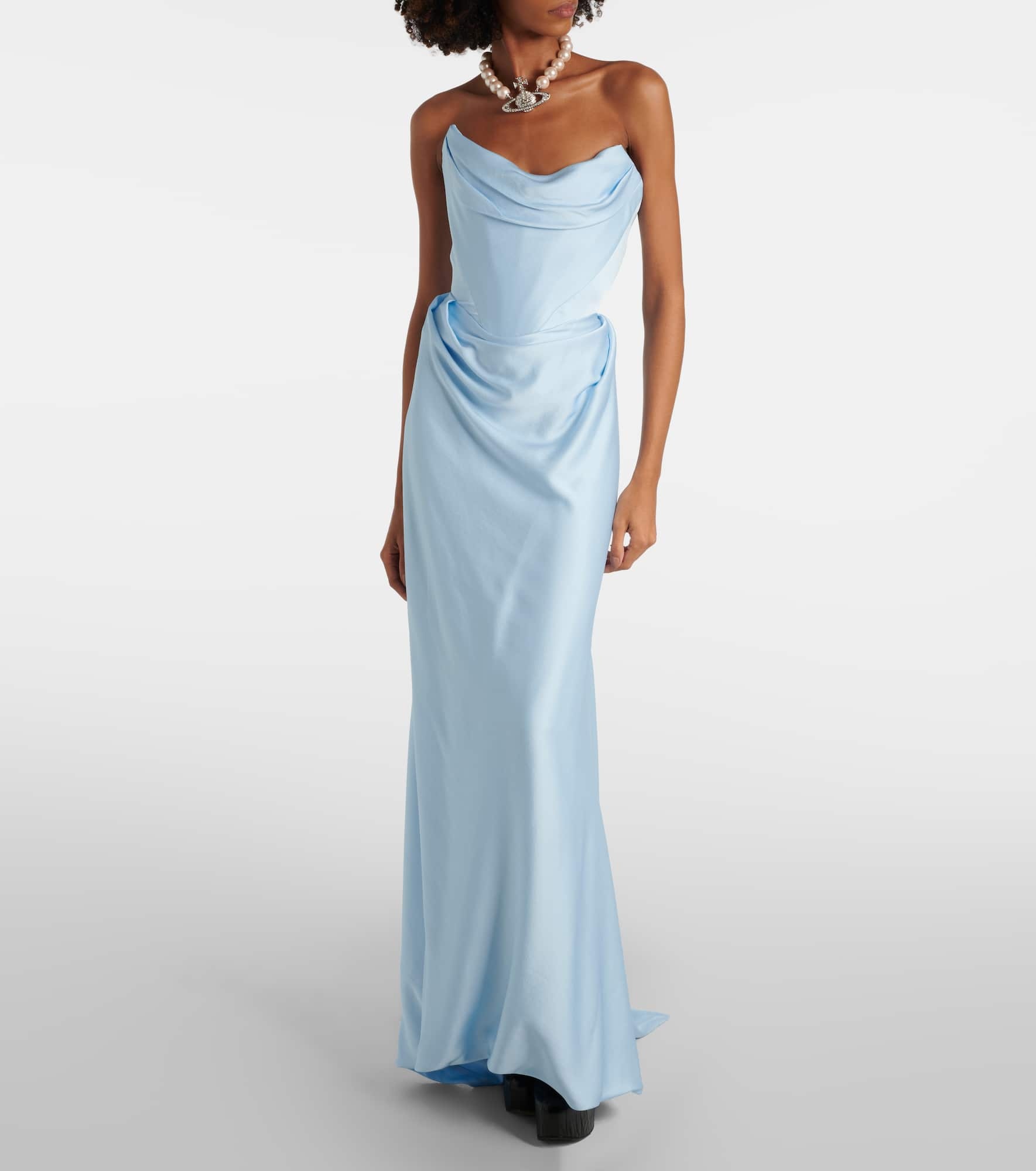 Galaxy strapless satin gown - 2