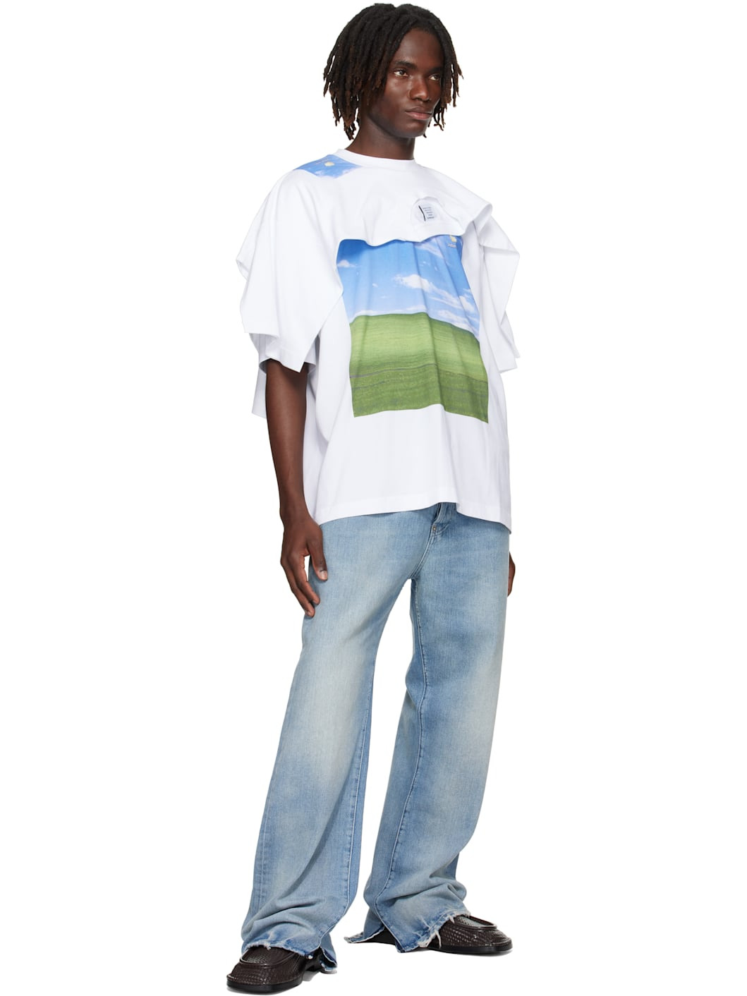White Desktop Double Layered T-shirt - 4