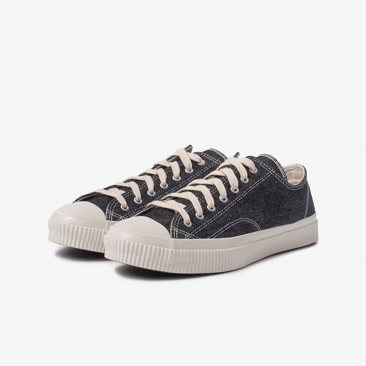 IHSN-01-IND 21oz Selvedge Denim Low-Top Sneakers - Indigo - 1