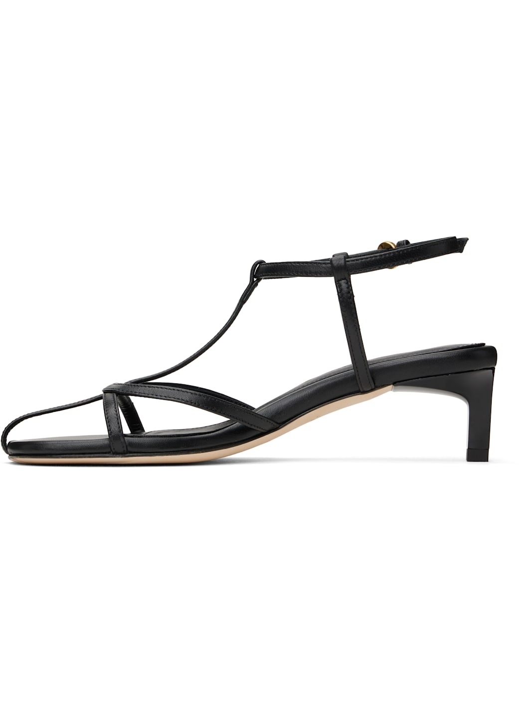 Black Tee Heeled Sandals - 3
