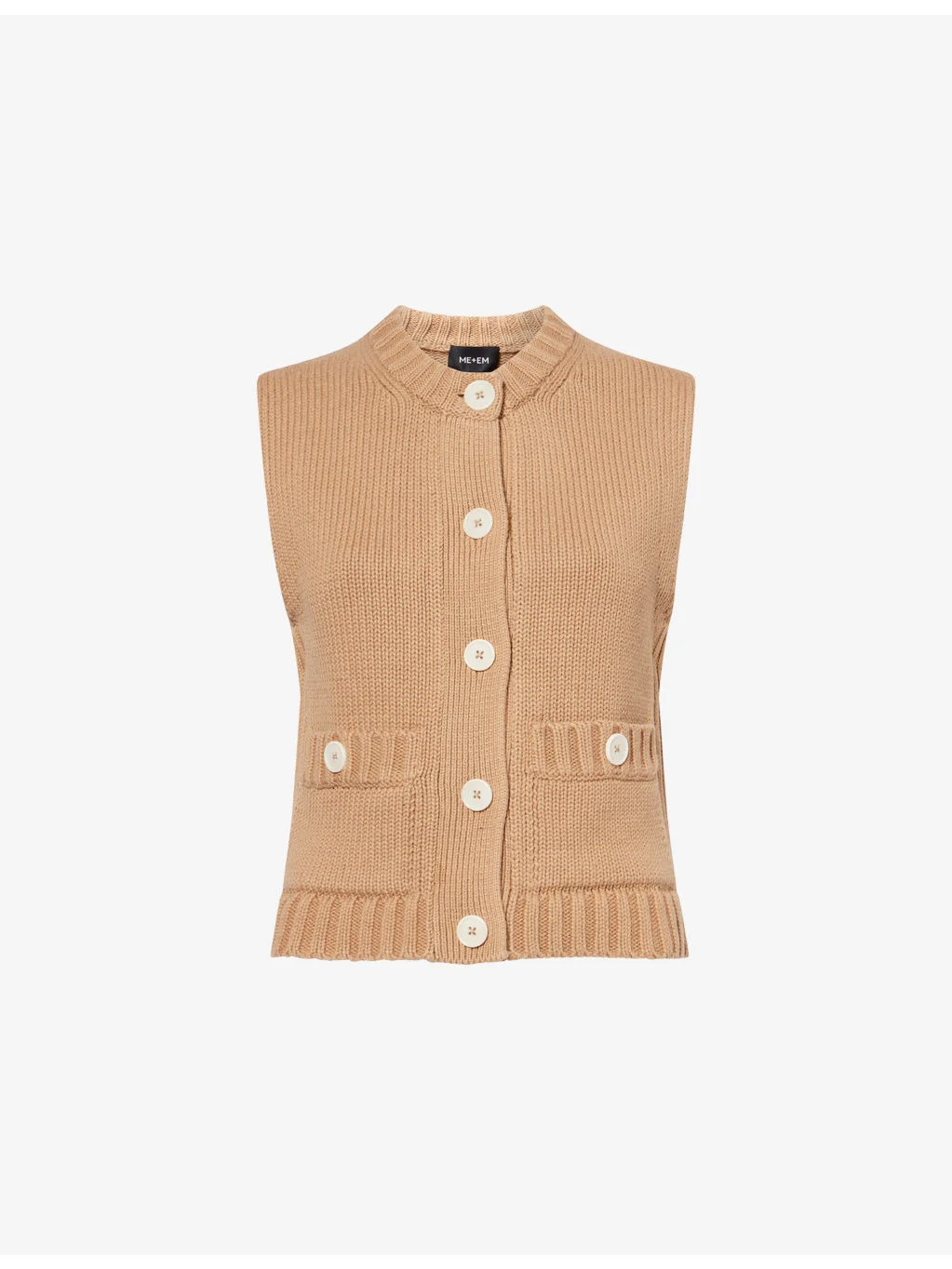Sleeveless Knitted Cotton Vest - 1