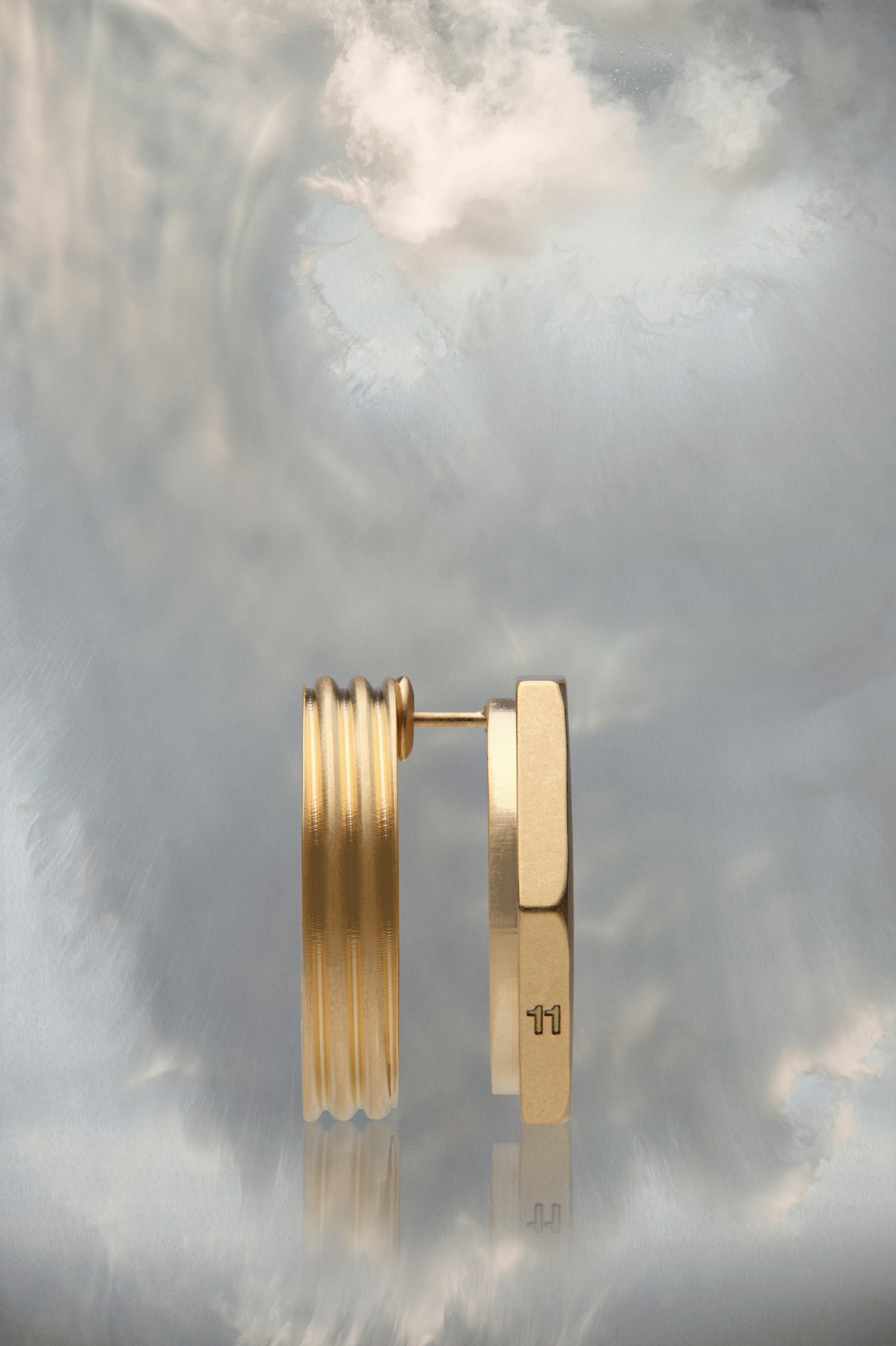 Bolt and nut hexagonal earring - 2