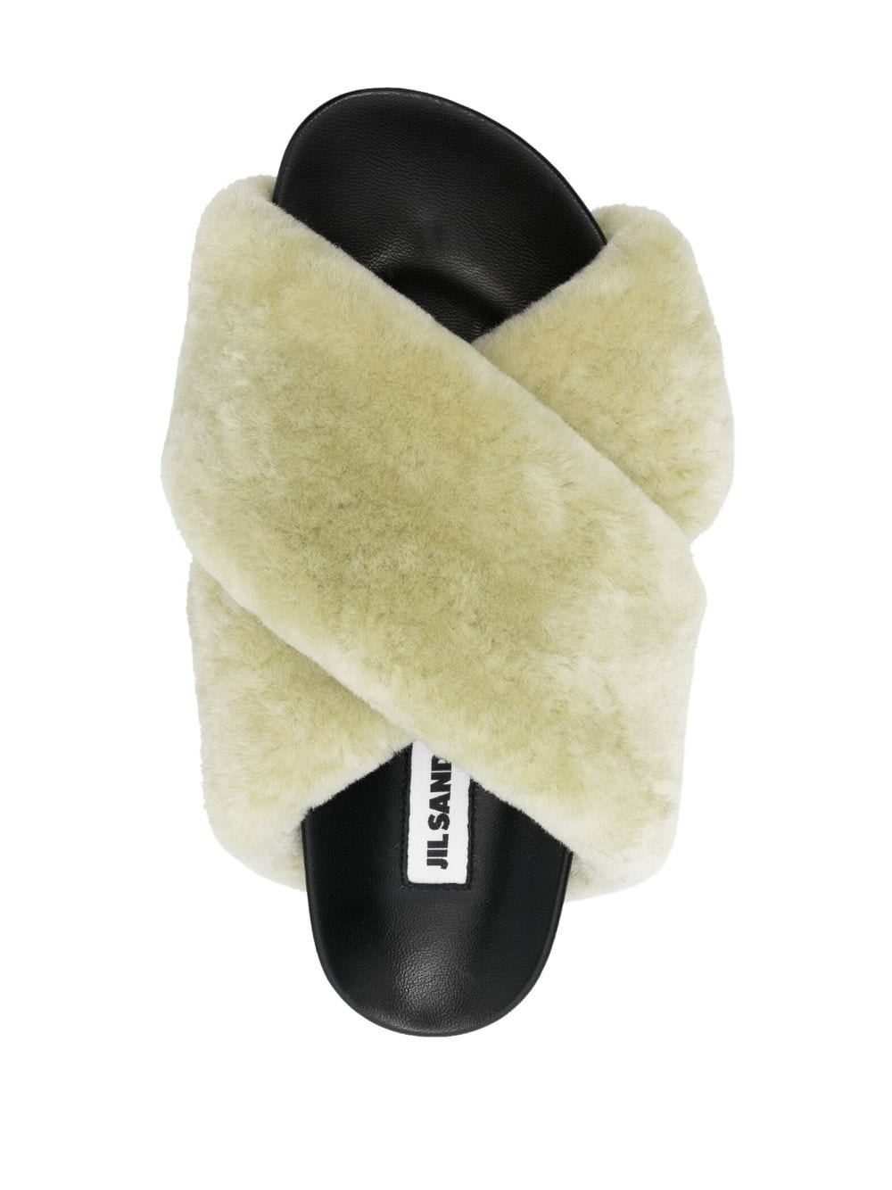 shearling cross-over sandals - 4