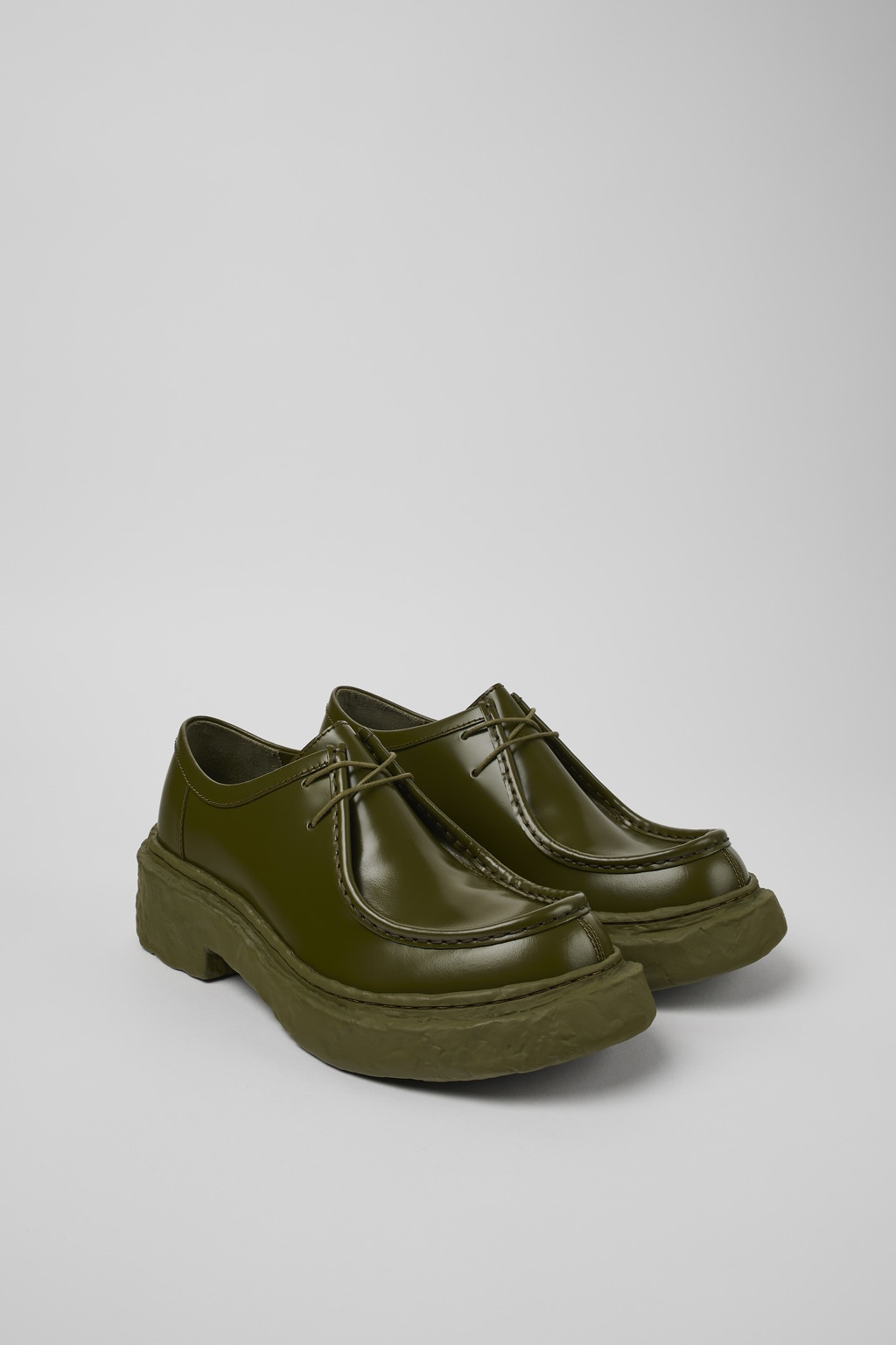Green Leather Wallabee Shoe - 2