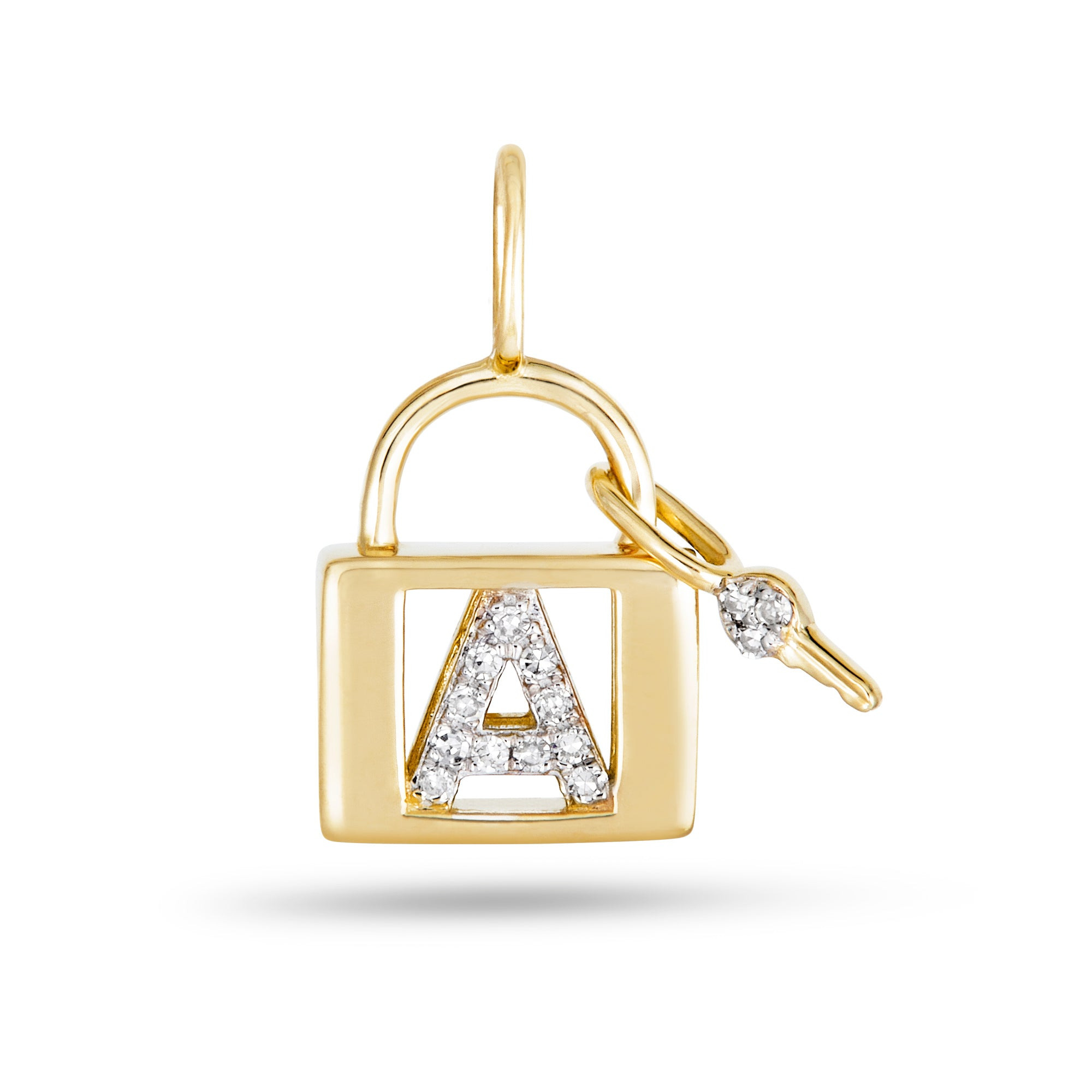 Love Lock Diamond Initial Charm - 5