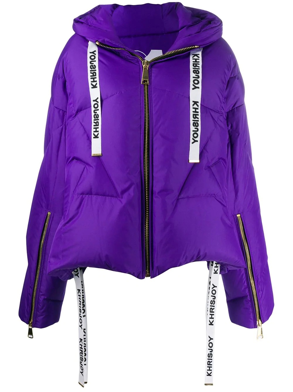 zipped puffer jacket - 1