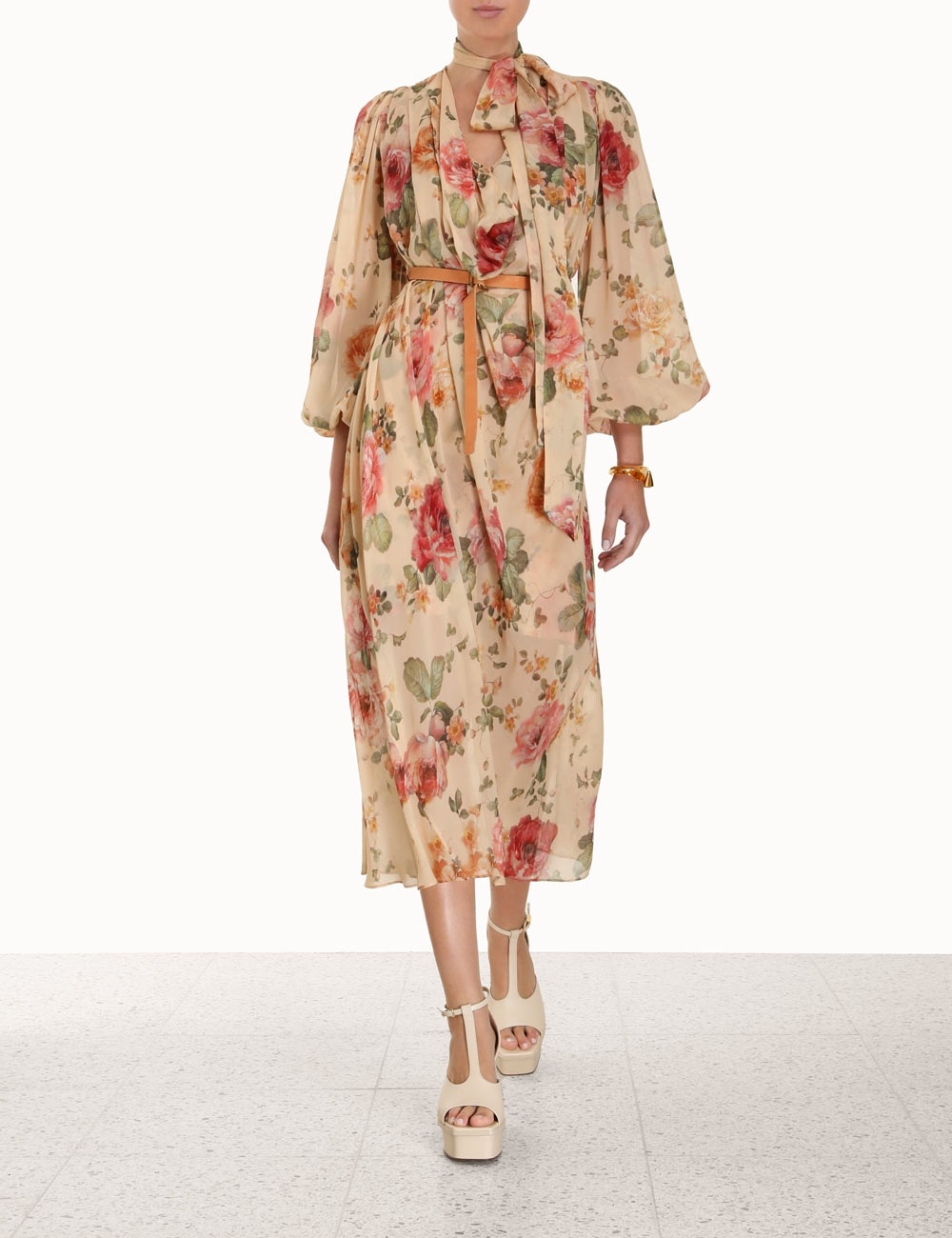 chinese dress ladies Zimmermann Luminosity Liftoff Flower Midi Morisot Black Print