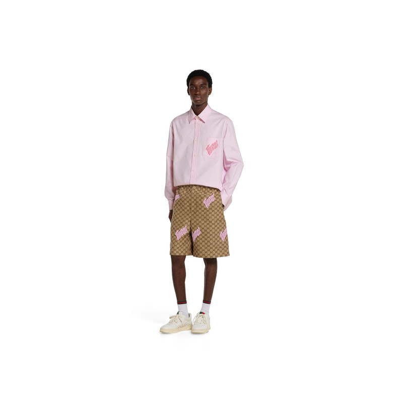 GUCCI Oxford cotton shirt with embroidery outlook