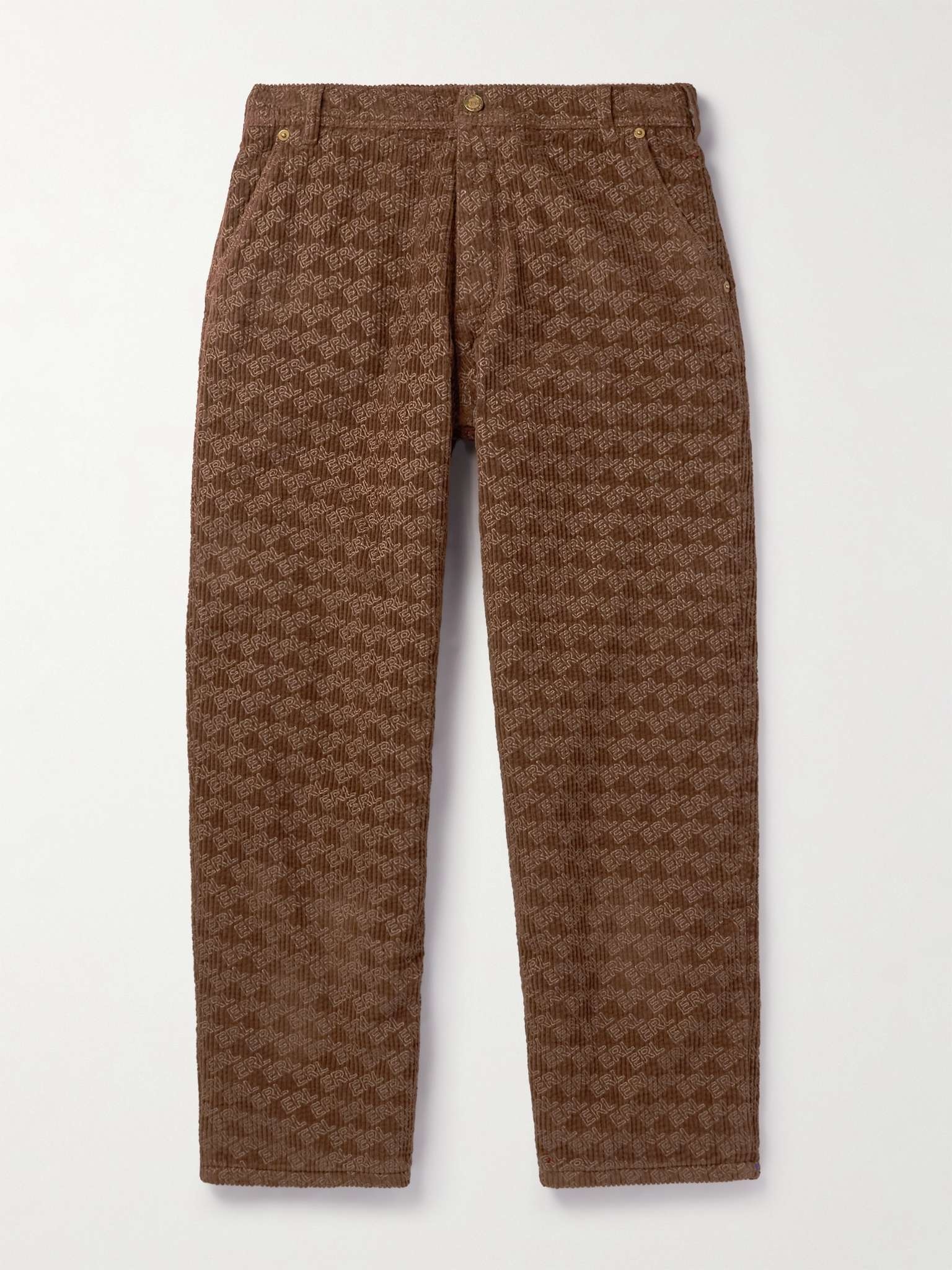 Straight-Leg Padded Cotton-Corduroy Trousers - 1
