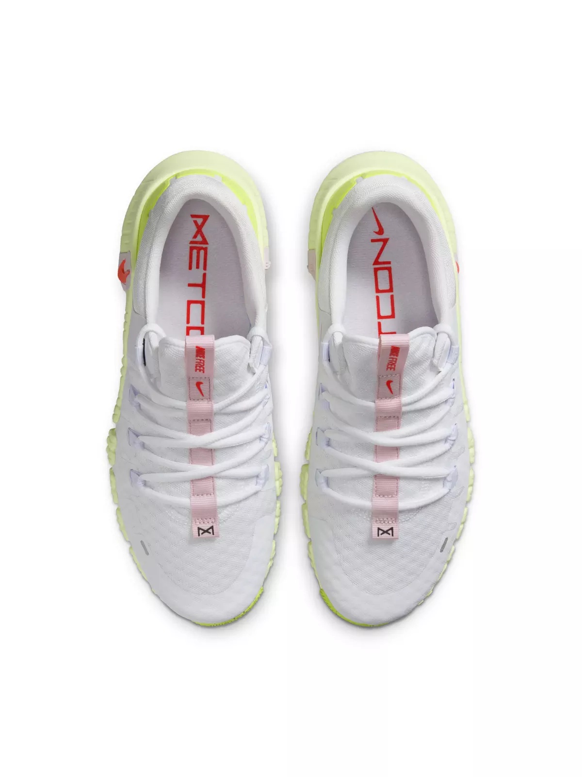 Free Metcon 5 "White/Barely Volt/Pink Foam/Bright Crimson" Women's Training Shoe - 4