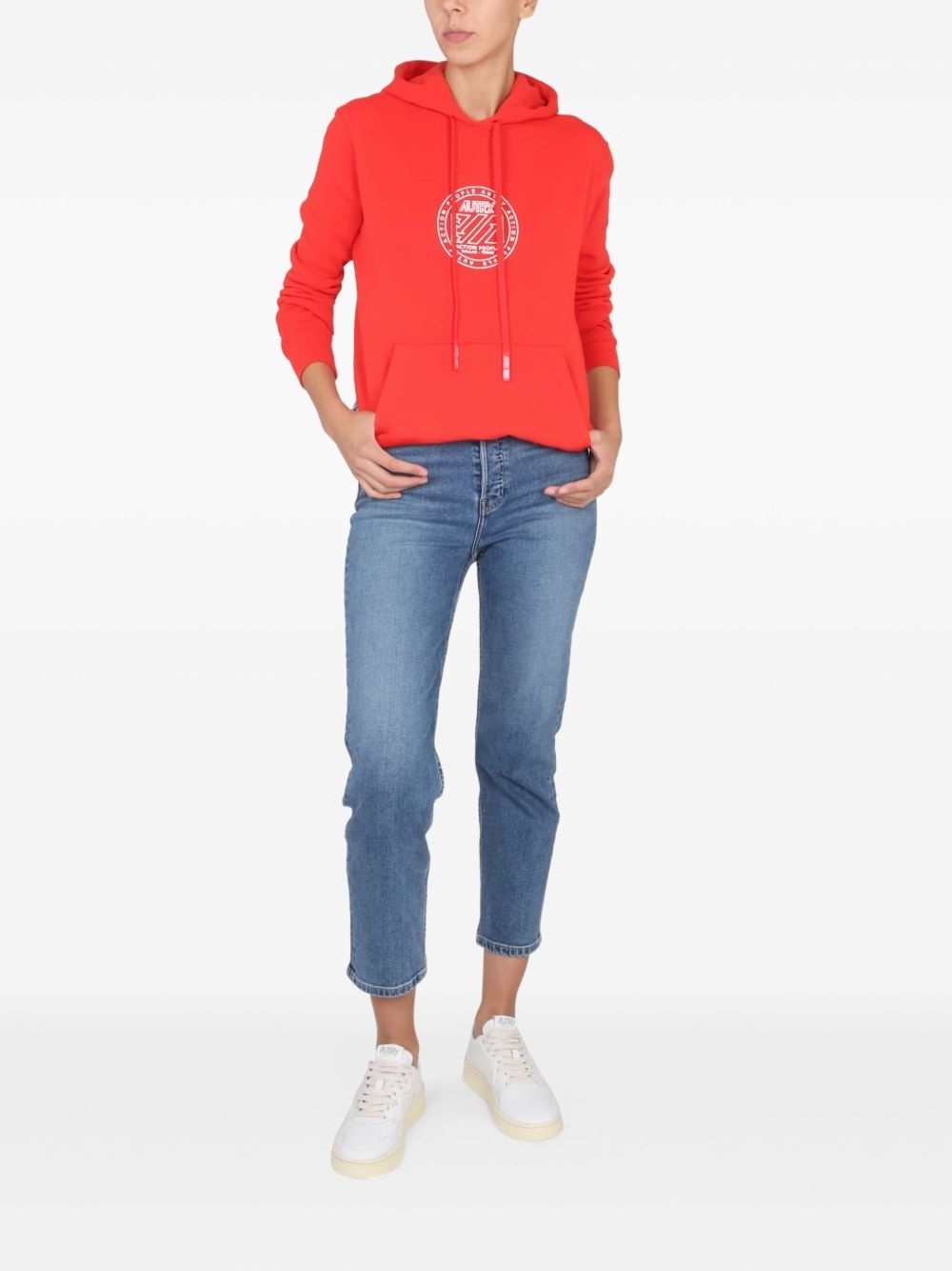 circular-logo cotton hoodie - 2