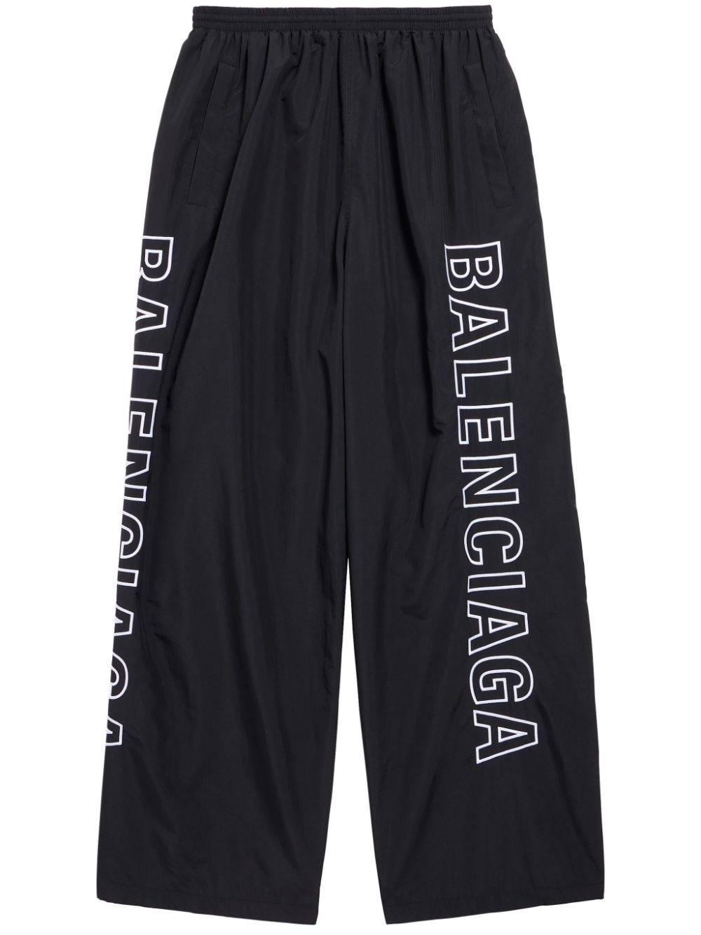 BALENCIAGA logo-print wide-leg track pants