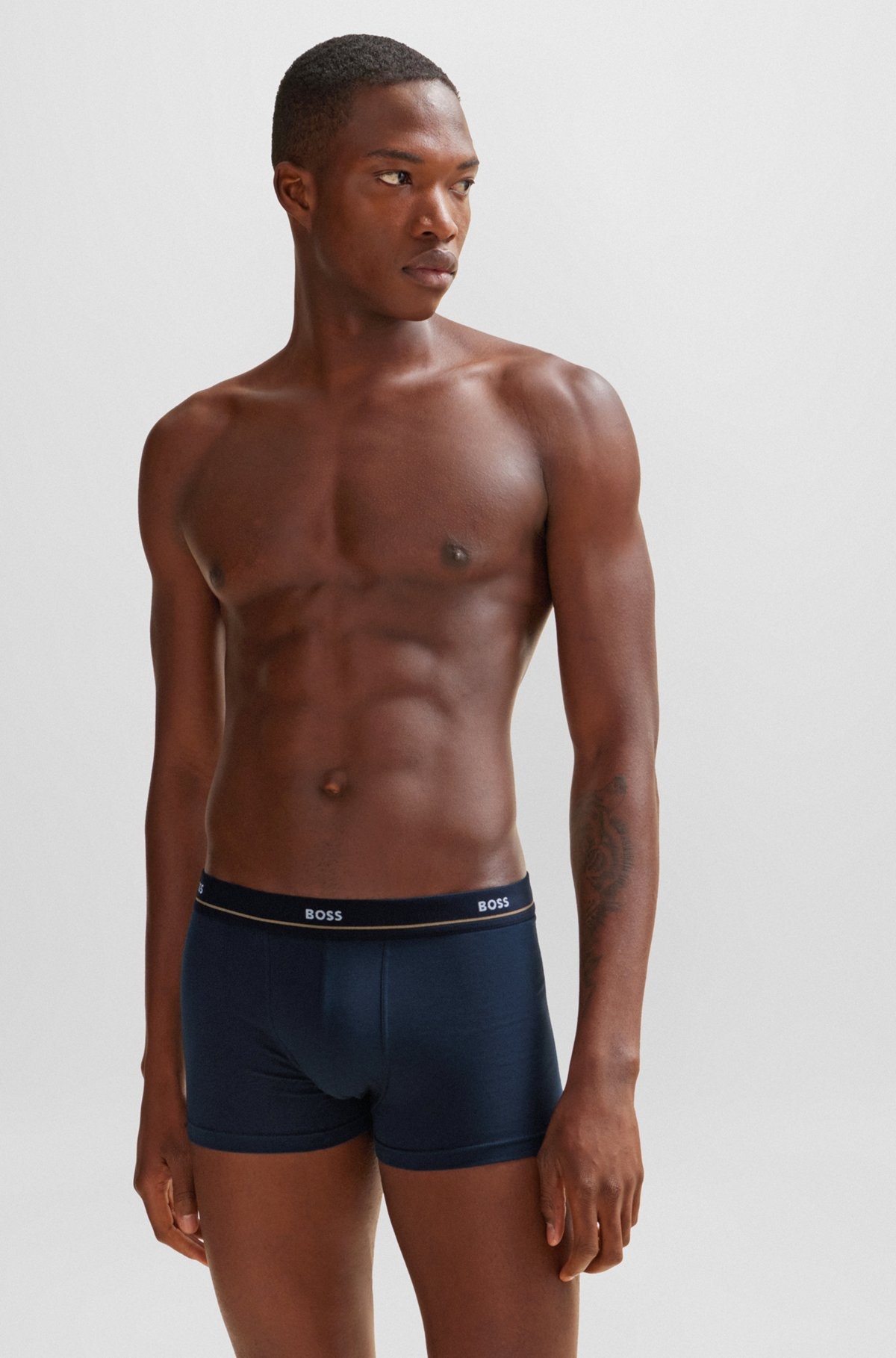 FIVE-PACK OF STRETCH-COTTON TRUNKS WITH LOGO WAISTBANDS - 6