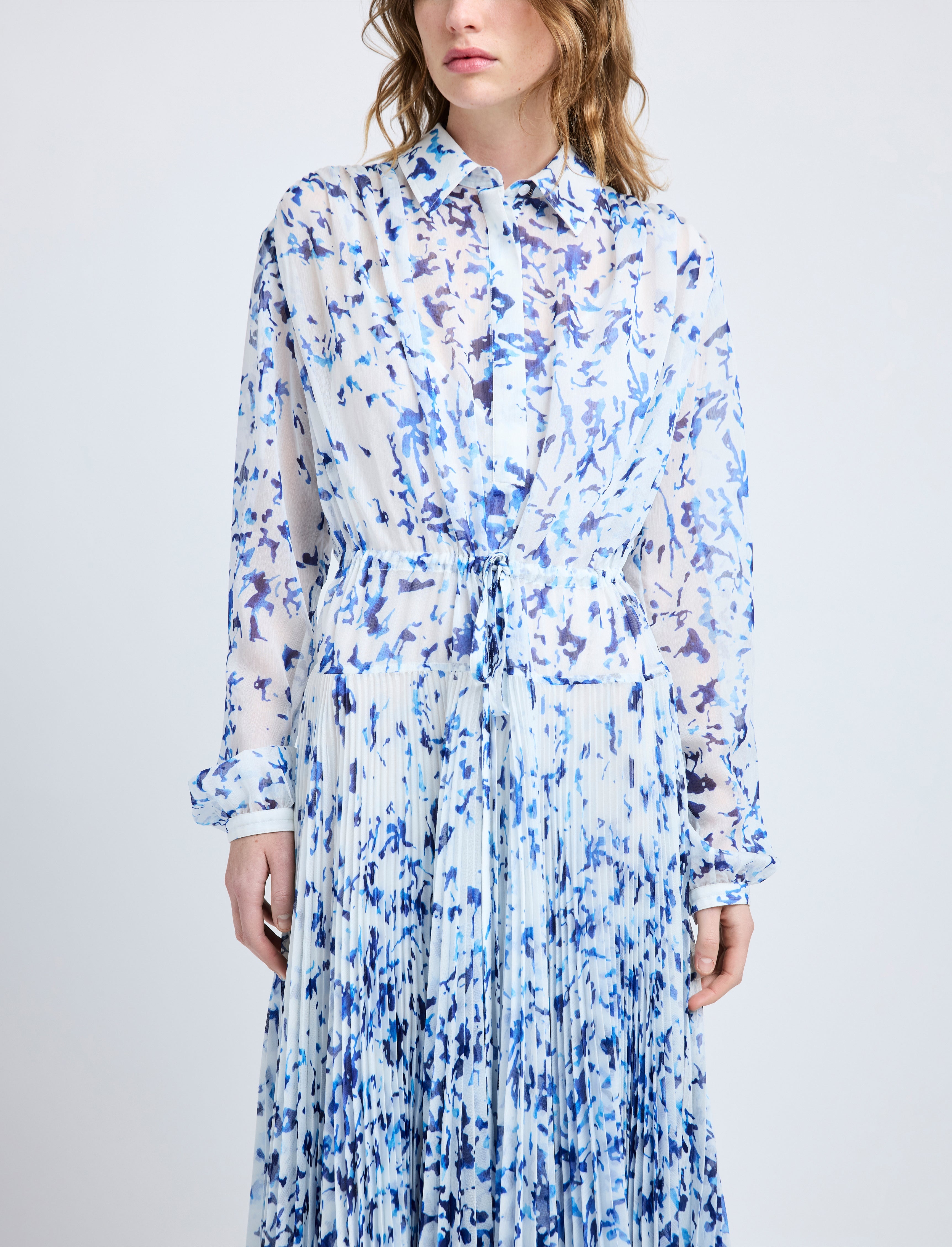 Jones Dress in Printed Crinkle Chiffon - 5