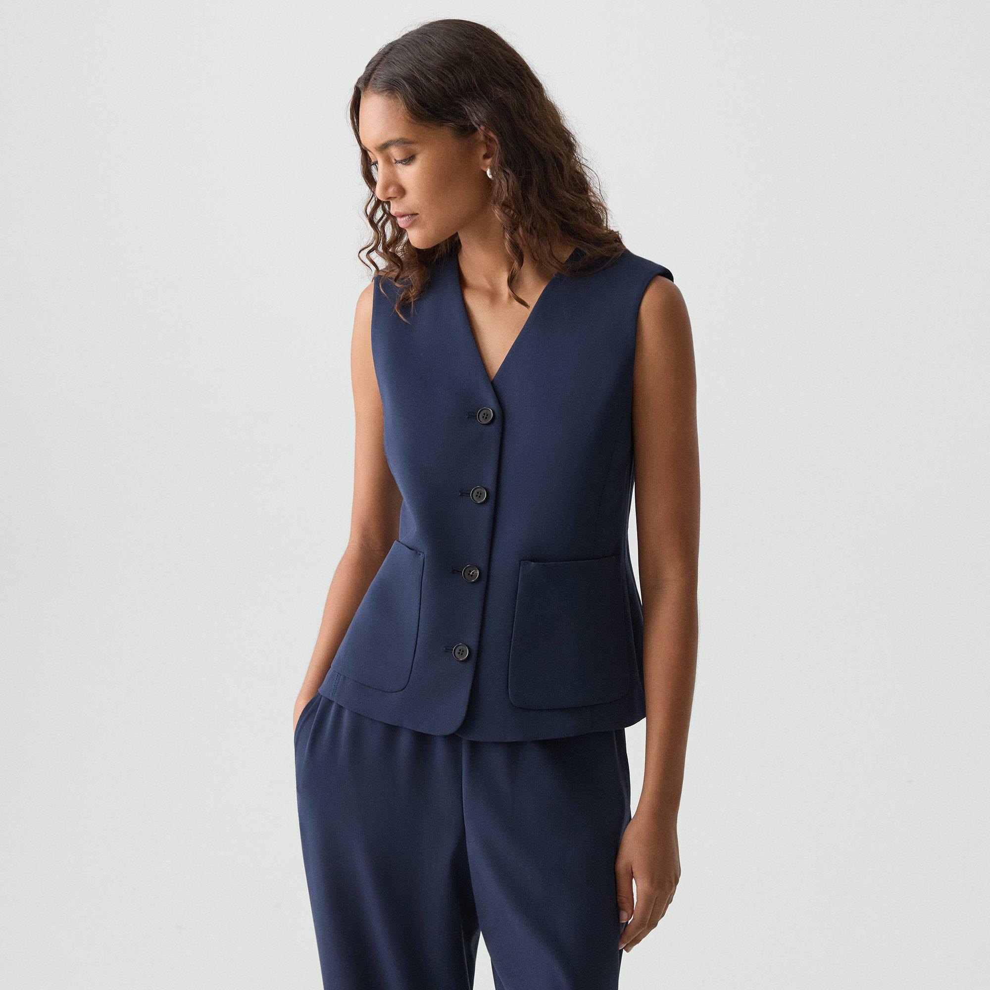 Zig Zag Vest in Satin Crepe - 2