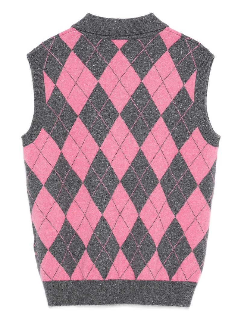 LISA YANG argyle polo top outlook