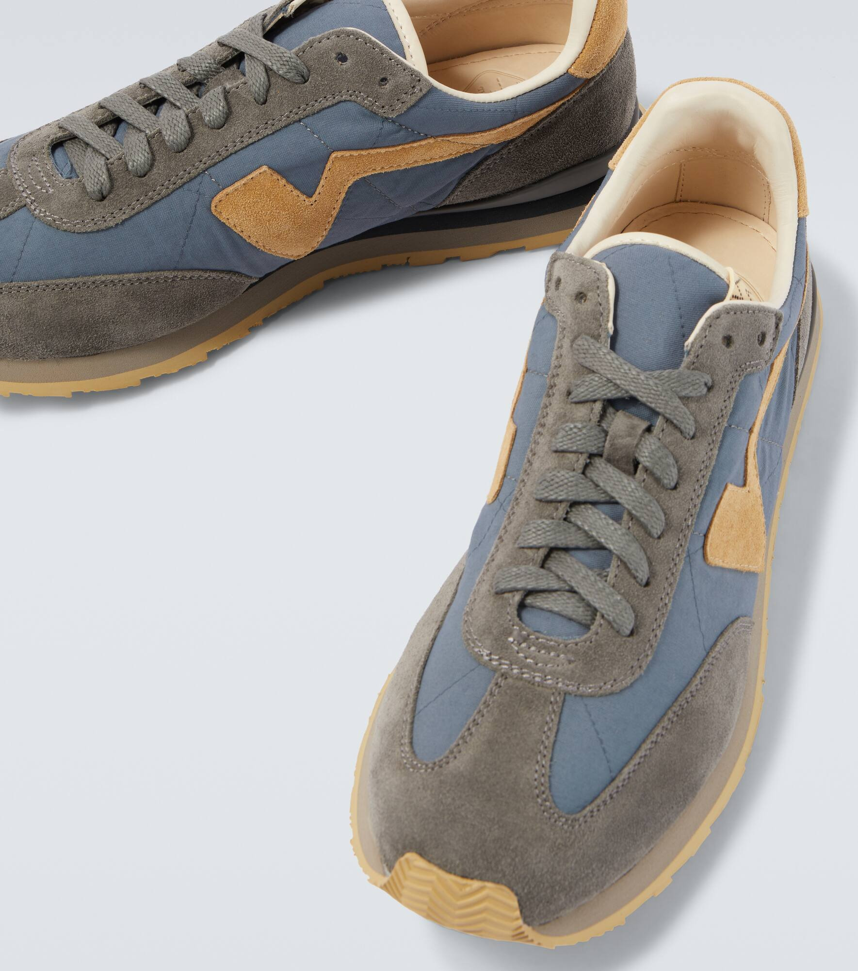 FKT Runner suede-trimmed sneakers - 3