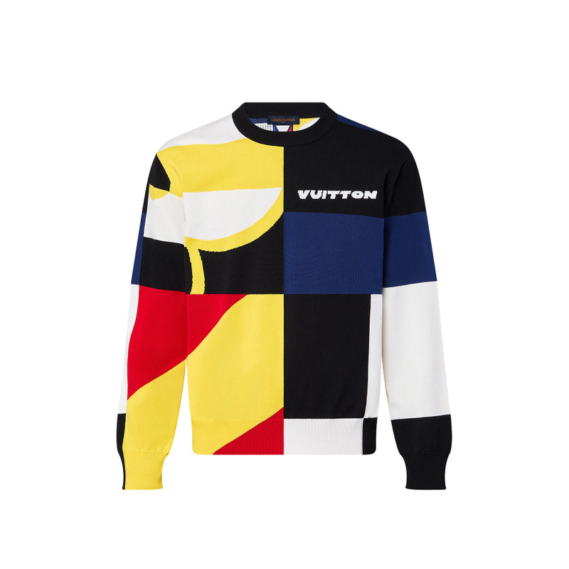 Jacquard Cotton Knit Crewneck 1