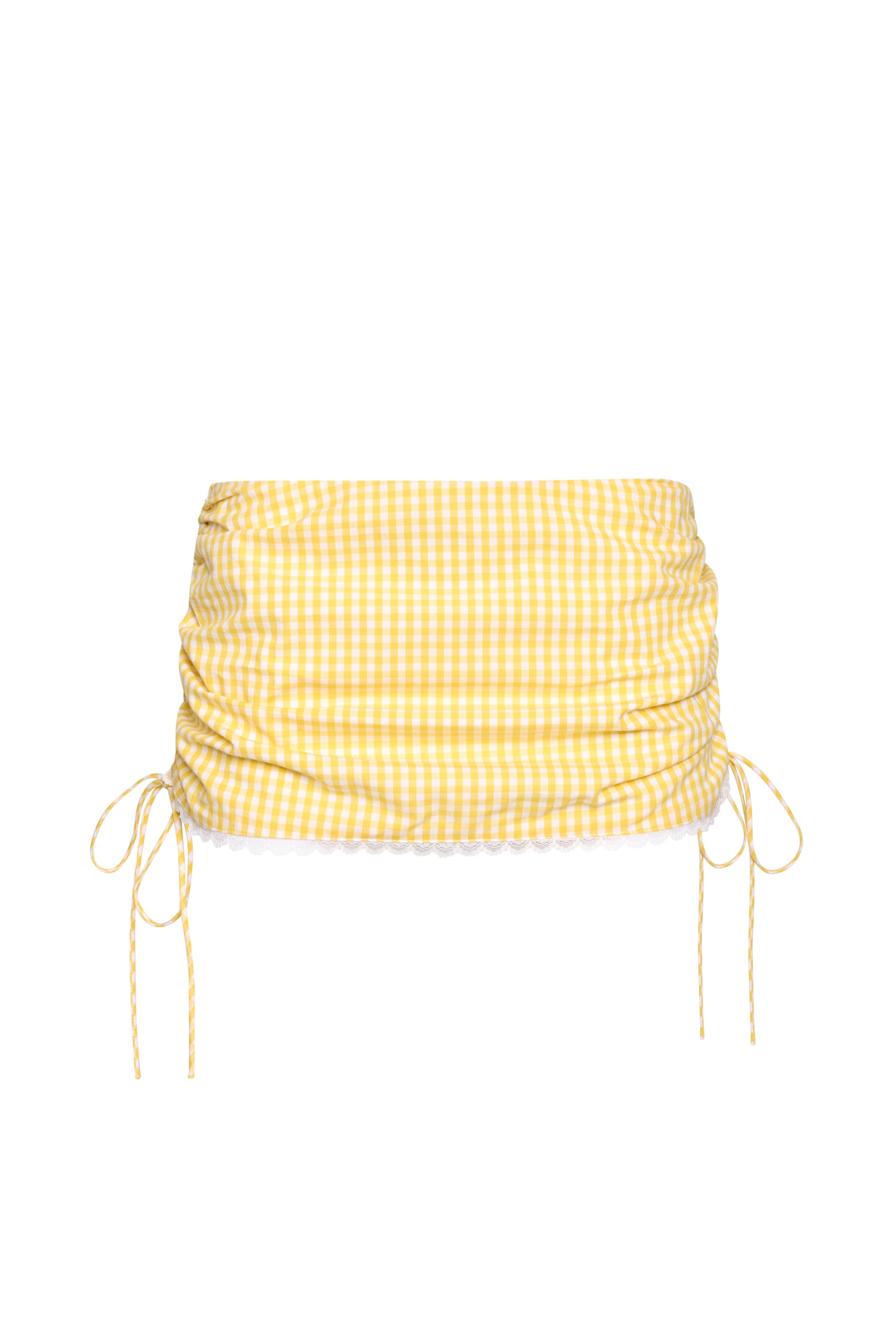 RUCHED SIDE TIE MINI SKIRT - 1