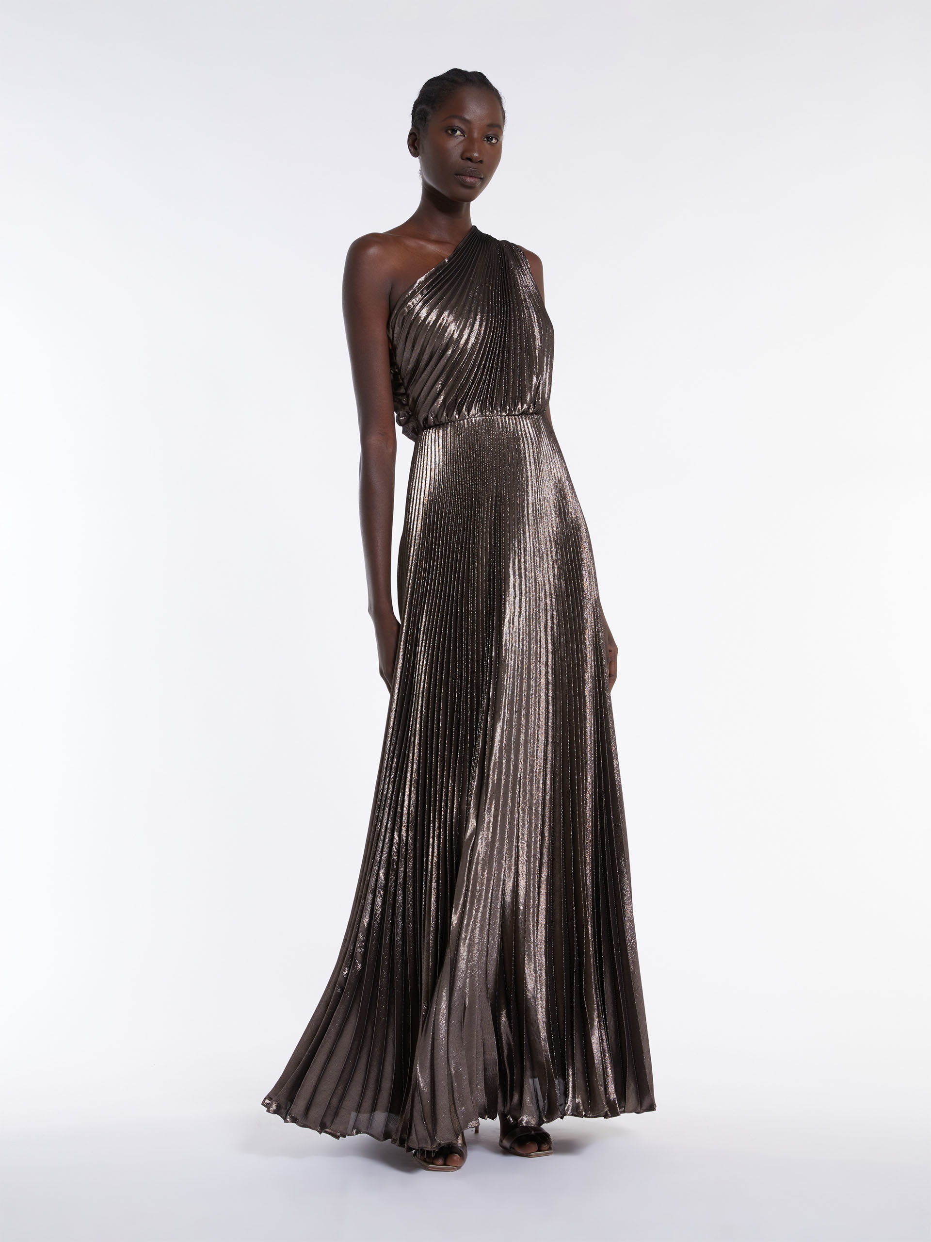 FRANZ One-shoulder dress in lamé silk - 2
