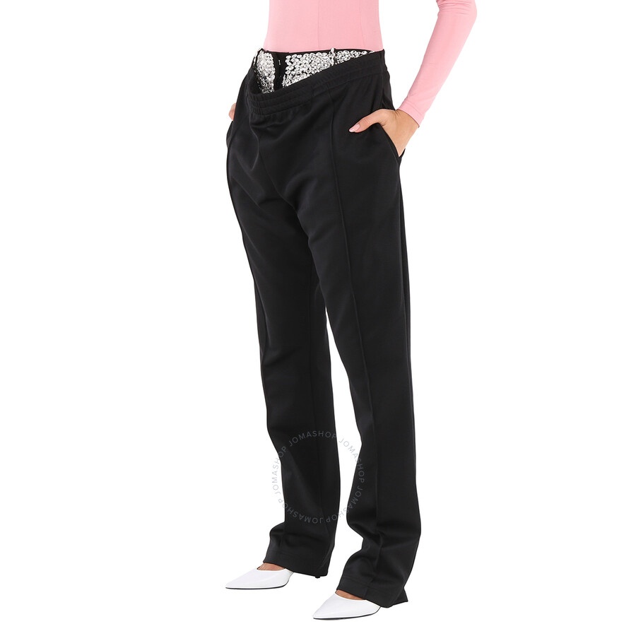 Burberry Black Double-Waist Jersey Crystal Detail Trackpants - 5