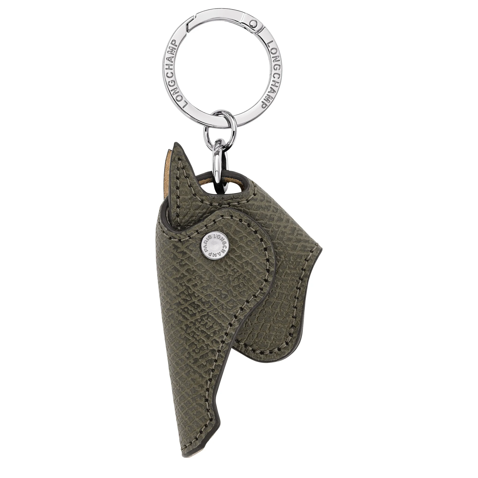 Key ring Khaki - Leather - 1