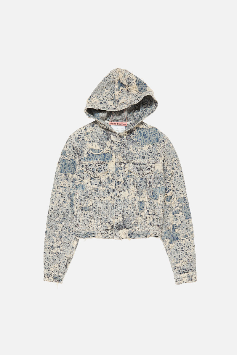 Denim jacket with hood - Mid Blue - 1