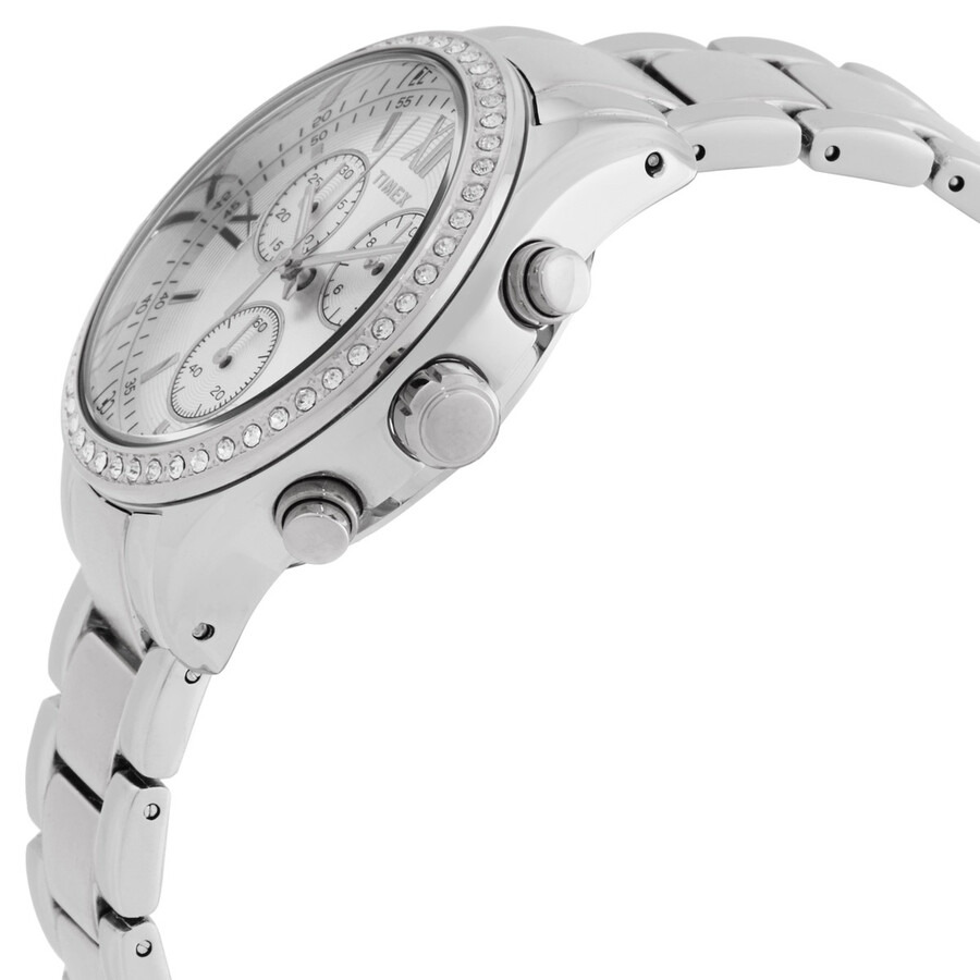 Timex - Timex Chronograph Quartz Crystal Silver Dial Ladies Watch TW2V57600 - 2