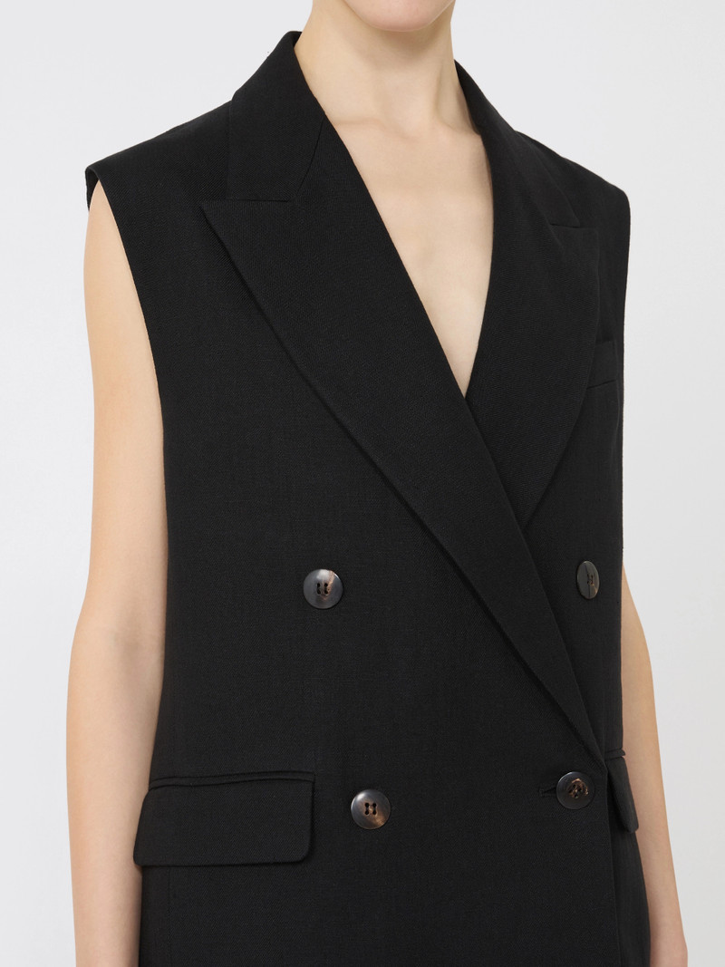 AIA Linen twill gilet - BLACK 5