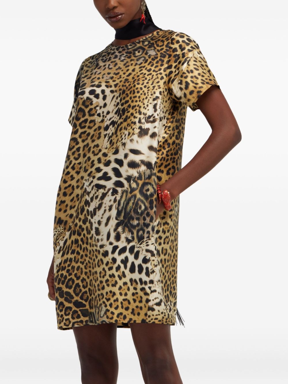 leopard-print mini dress - 4