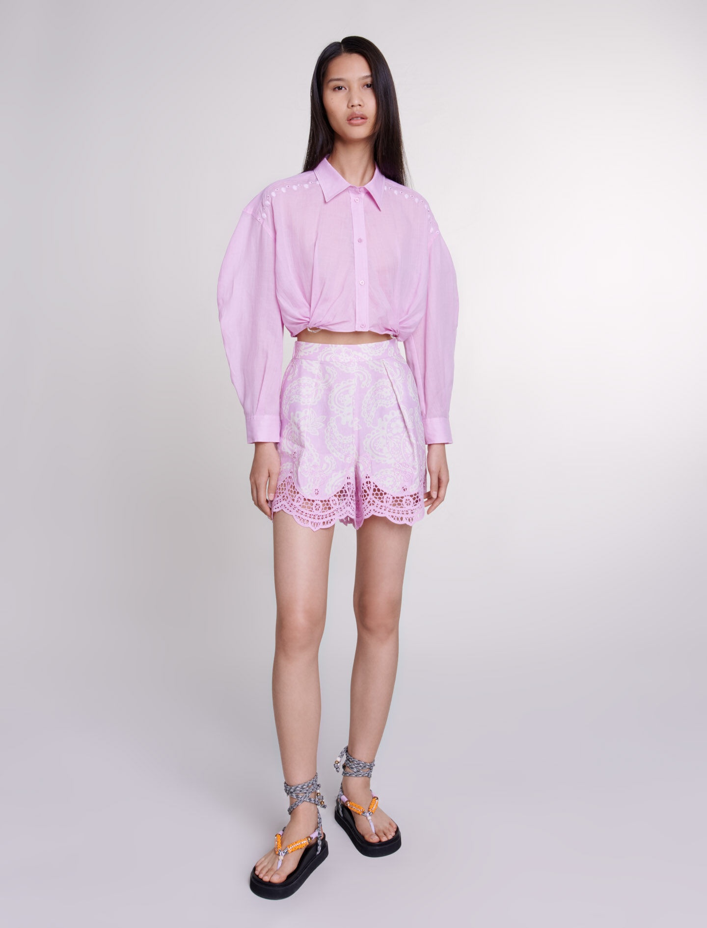 Ramie cropped shirt - 2