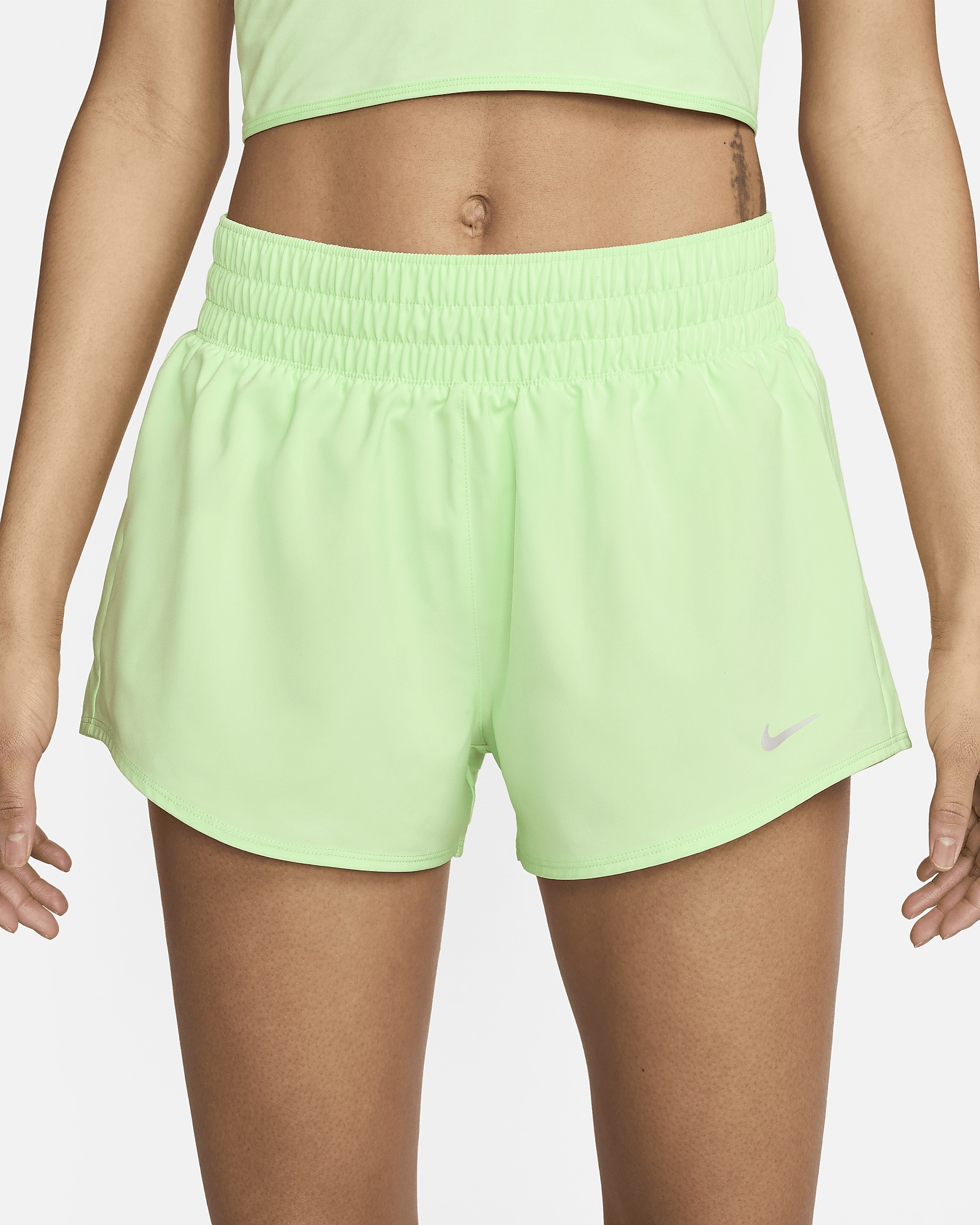Nike Women's One Dri-FIT Mid-Rise 3" Brief-Lined Shorts - 2