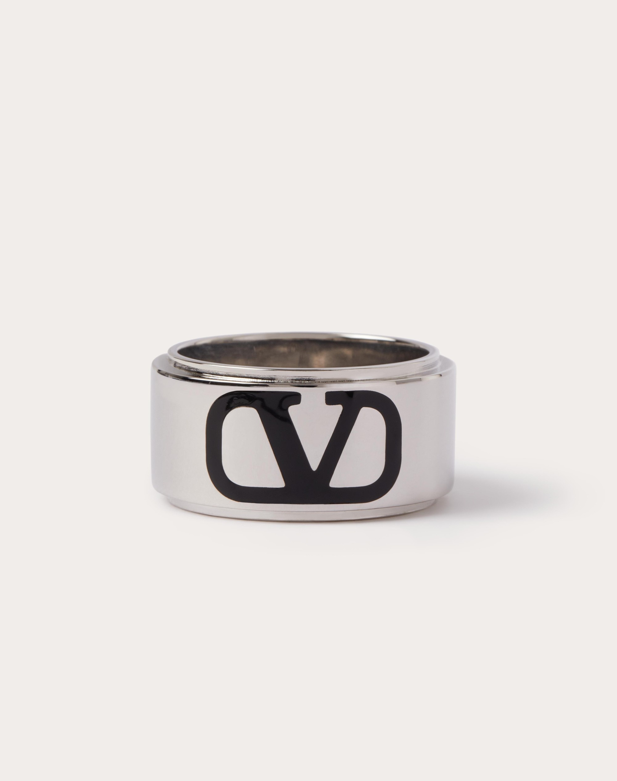 VLOGO SIGNATURE METAL AND ENAMEL RING - 2