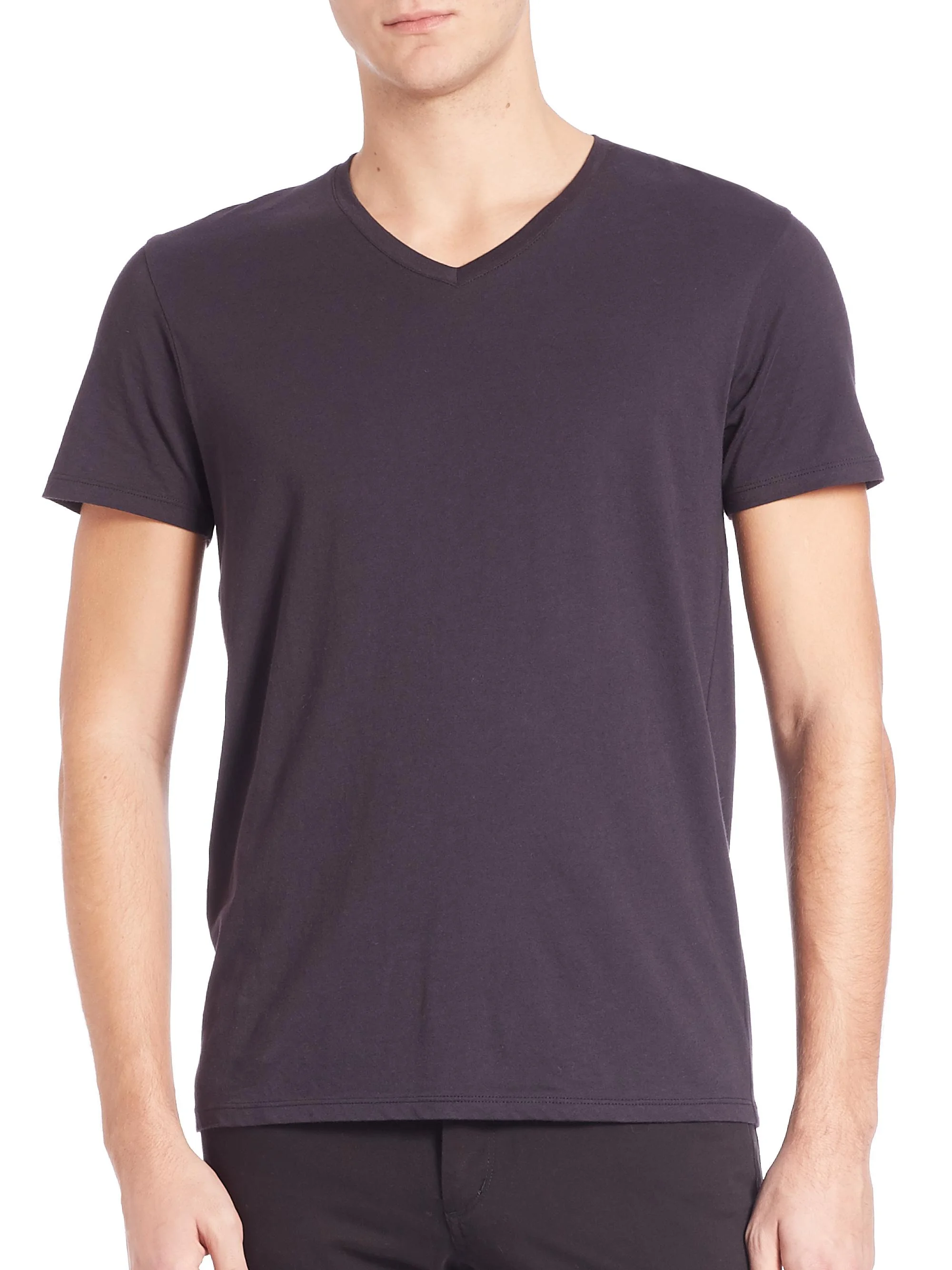 Men's Short-Sleeve V-Neck T-Shirt - Black - 1