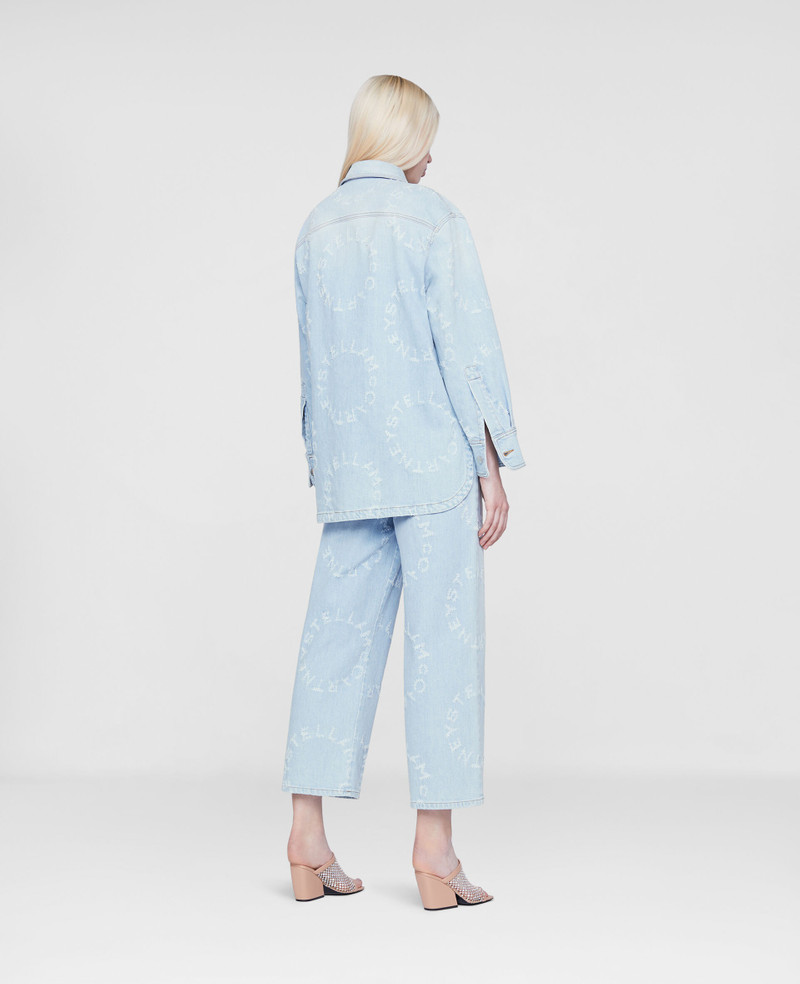 Laser Logo Cropped Denim Pants 3
