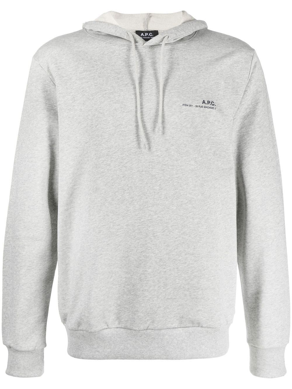 logo drawstring hoodie - 1