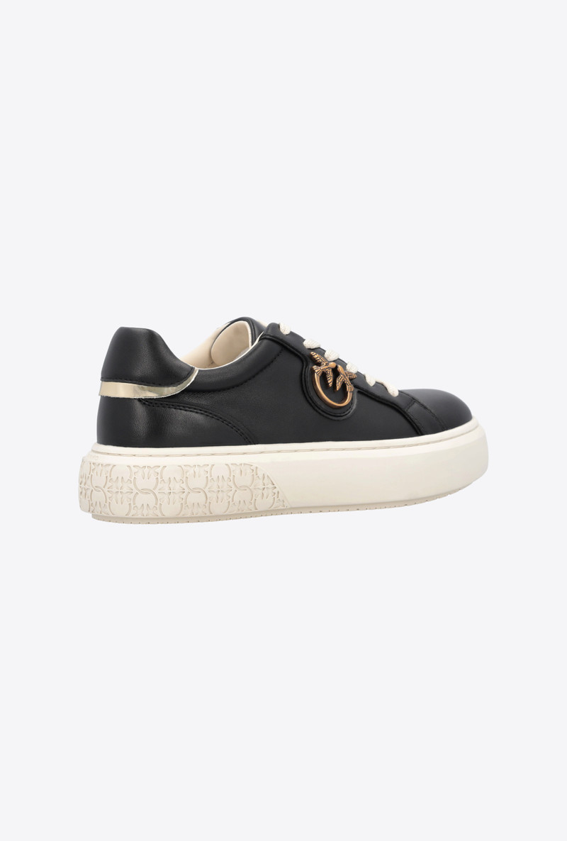 LEATHER SNEAKERS WITH LOVE BIRDS PLAQUE 3