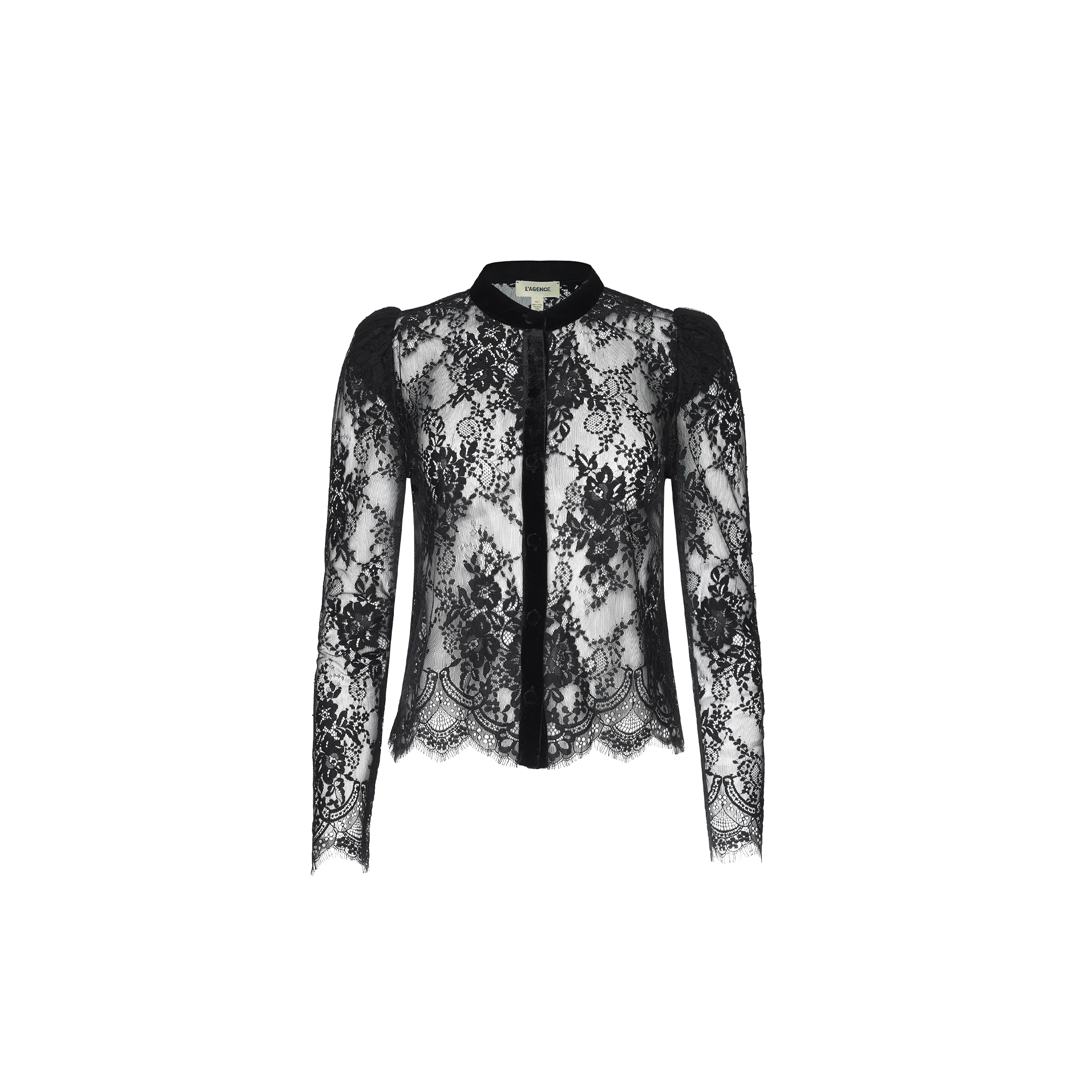 Dorothea Velvet Lace Blouse - 1